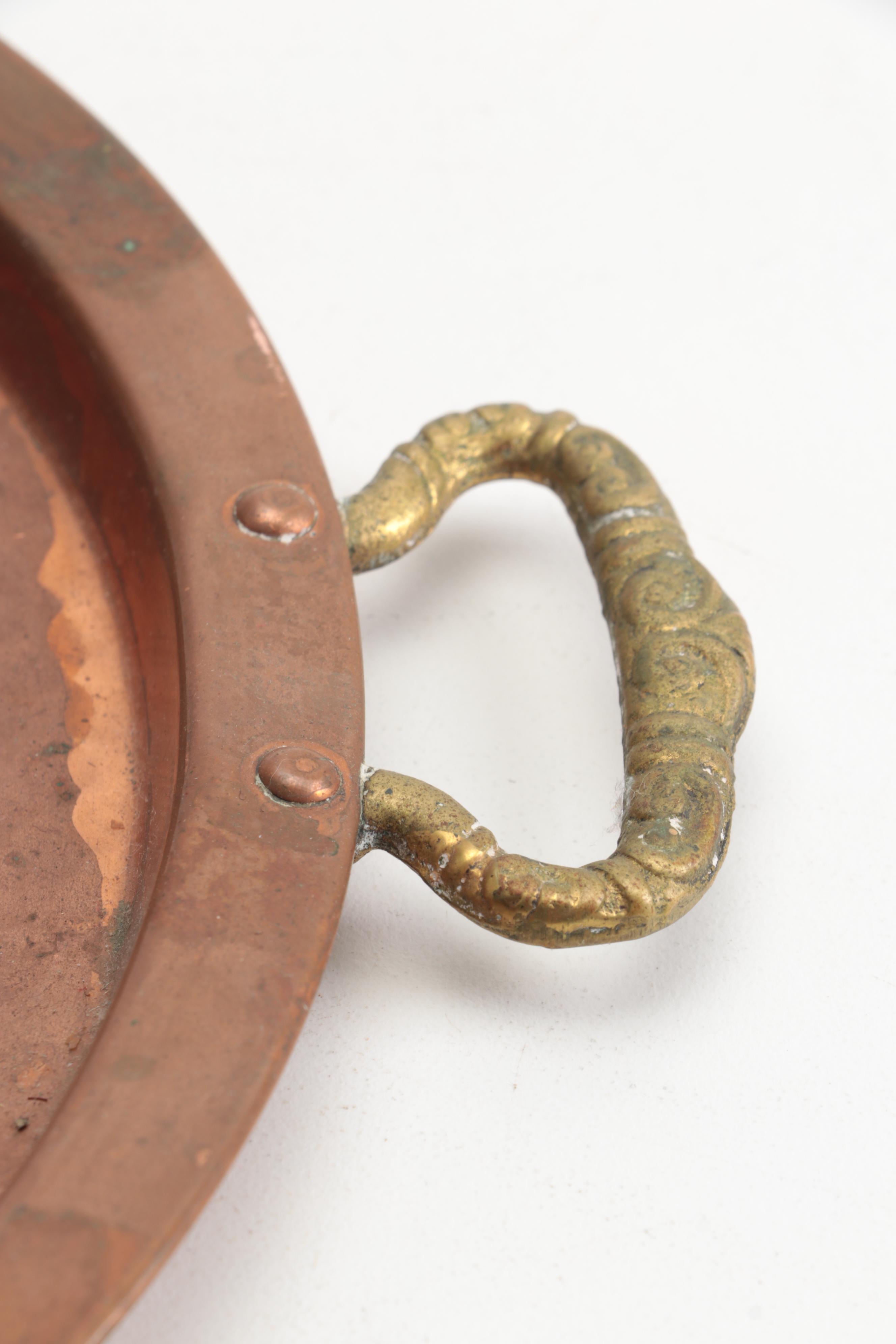 Hammered Copper Turkish Coffee Set with Tray