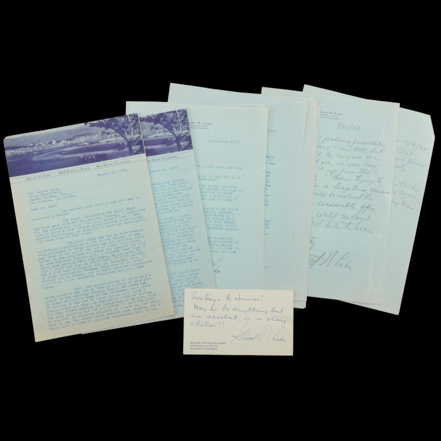 Author Stuart N. Lake Letters to Samuel Marx, 1930s