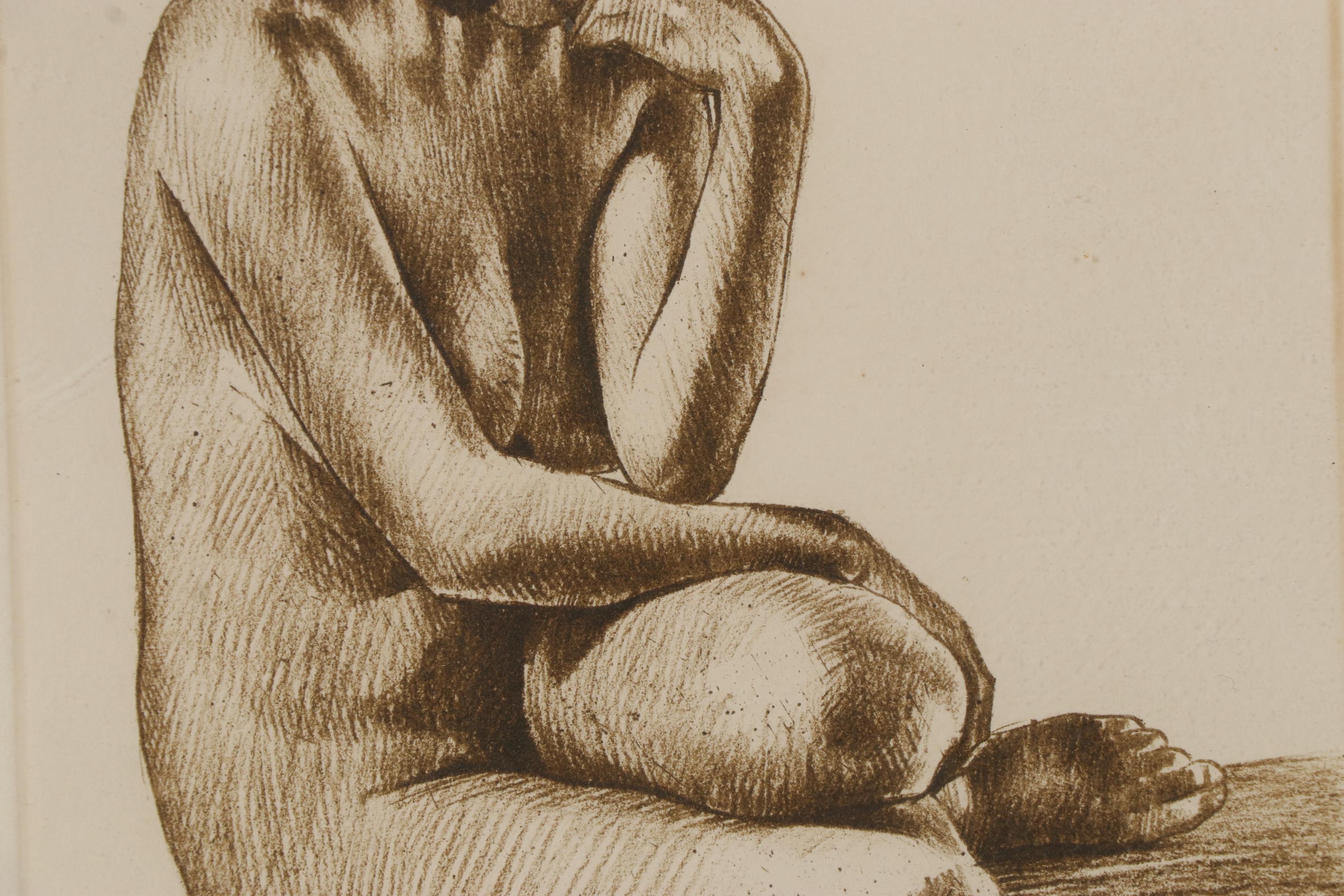 Roger Hebbelinck Lithograph of Female Nude