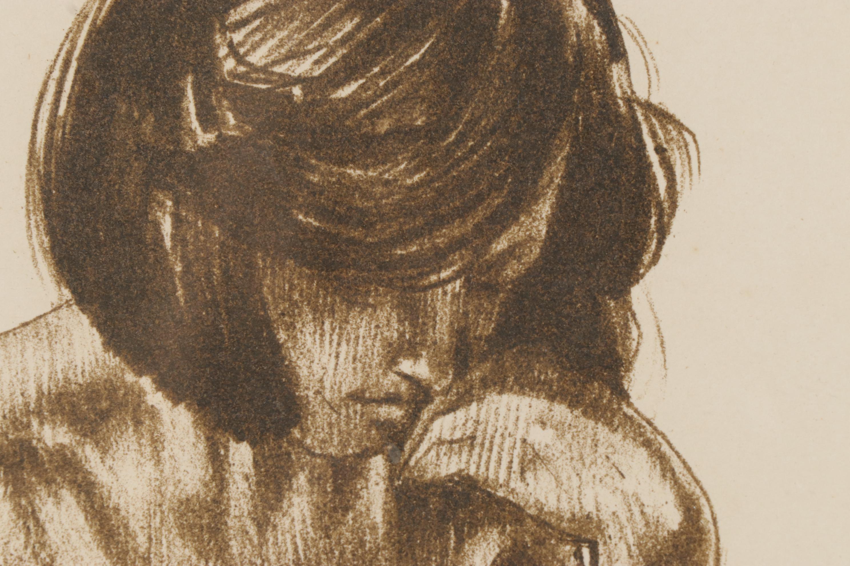 Roger Hebbelinck Lithograph of Female Nude