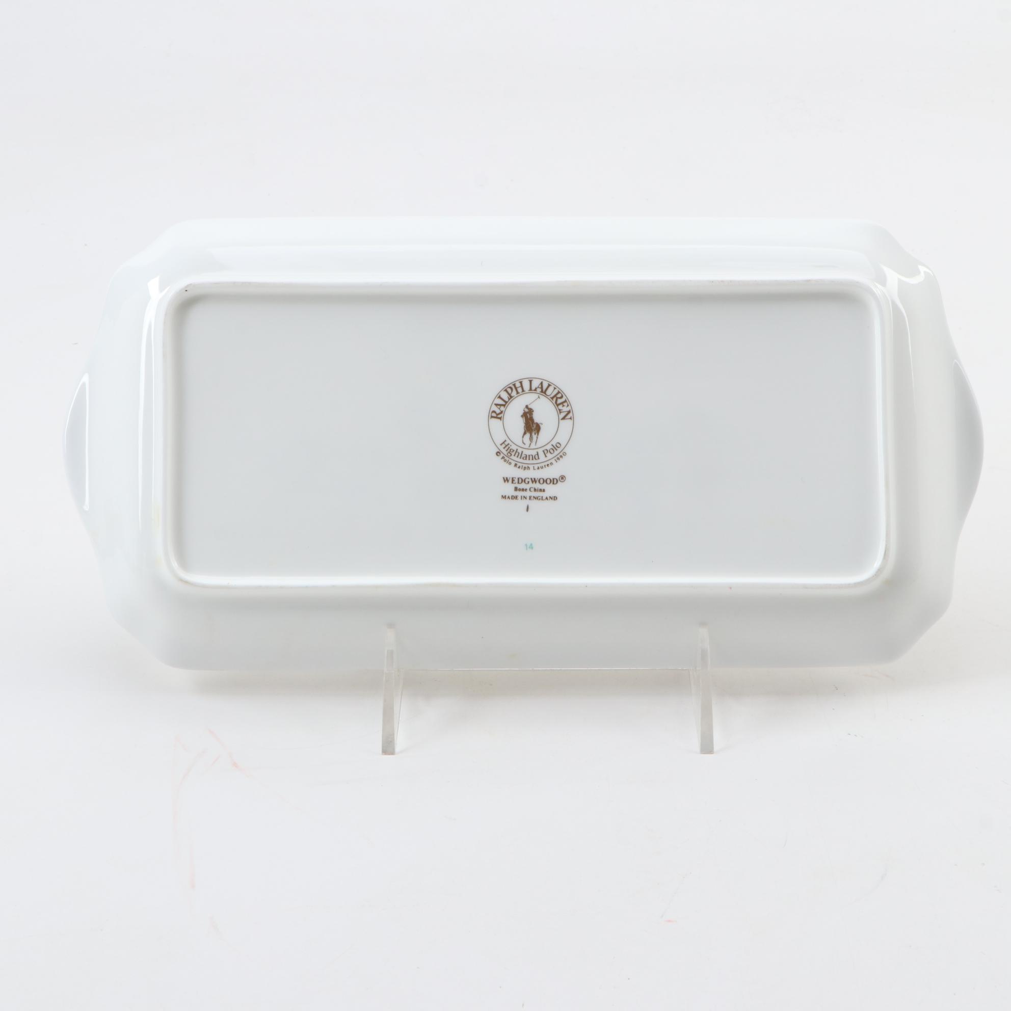 Ralph Lauren Leather and Brass Paperweights with "Highland Polo" Desk Tray