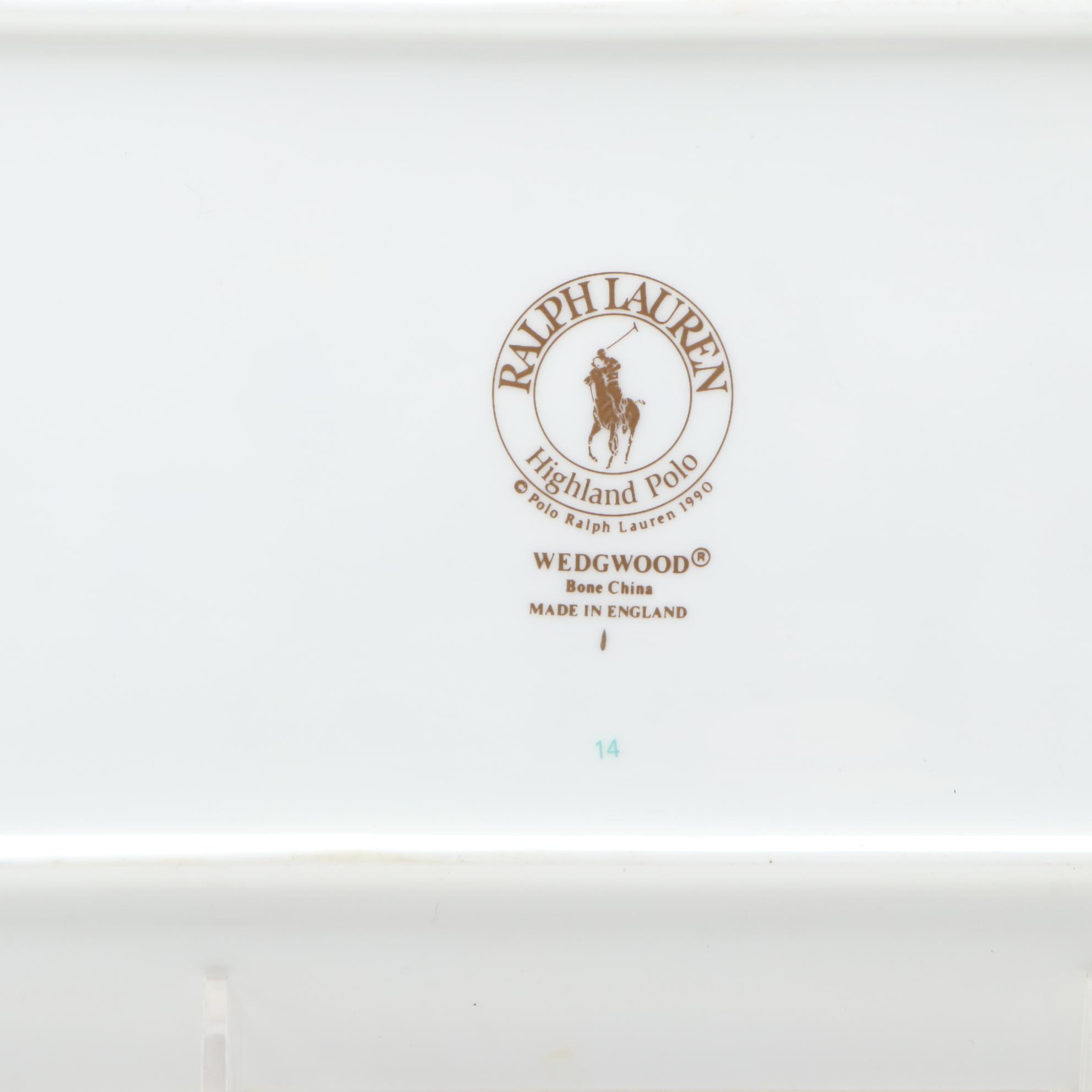 Ralph Lauren Leather and Brass Paperweights with "Highland Polo" Desk Tray