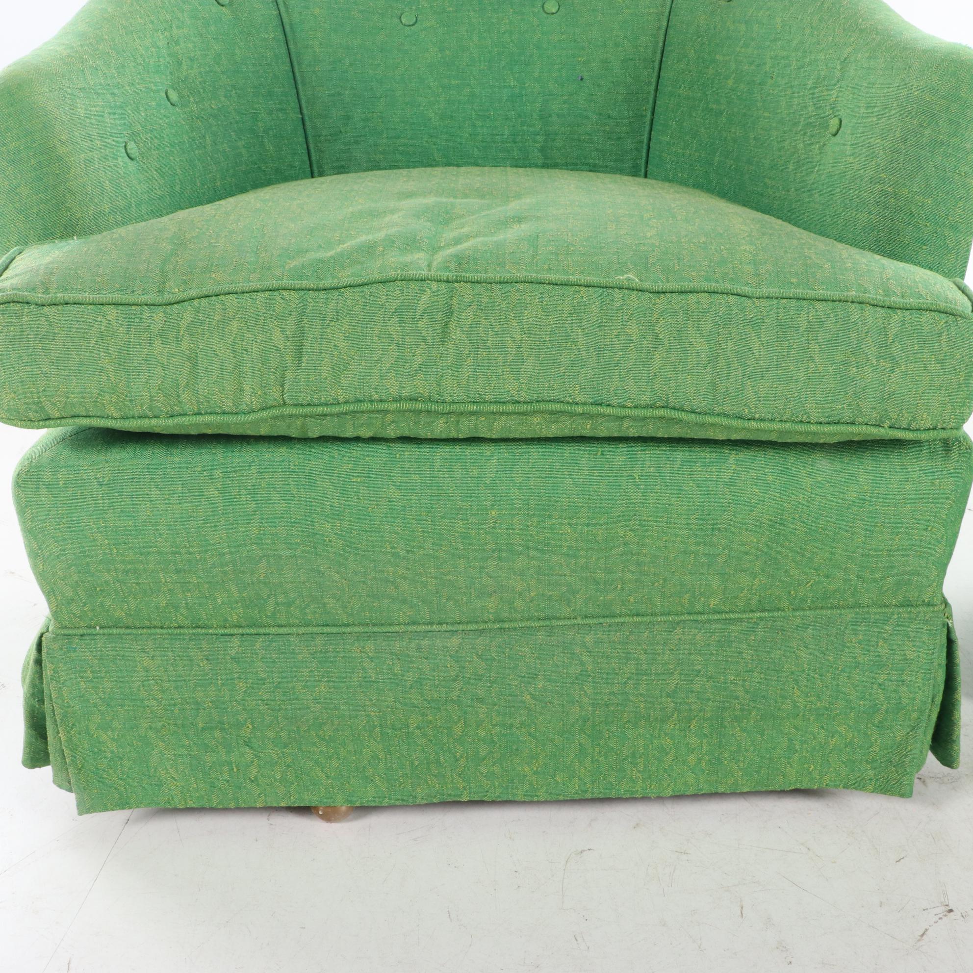 Pair of Shaw Mfg. Co. Modernist Button-Down Swivel Tub Chairs, circa 1970