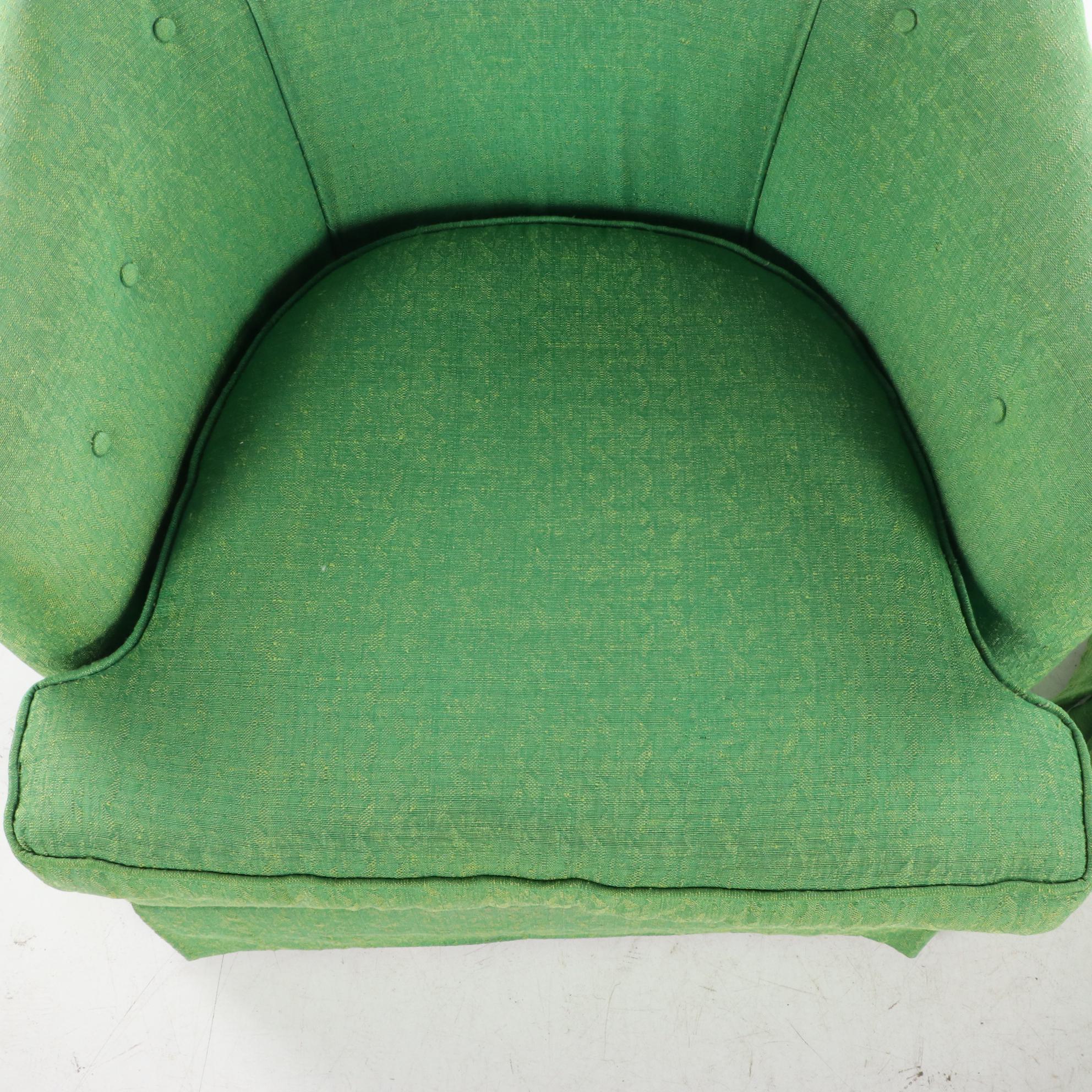 Pair of Shaw Mfg. Co. Modernist Button-Down Swivel Tub Chairs, circa 1970