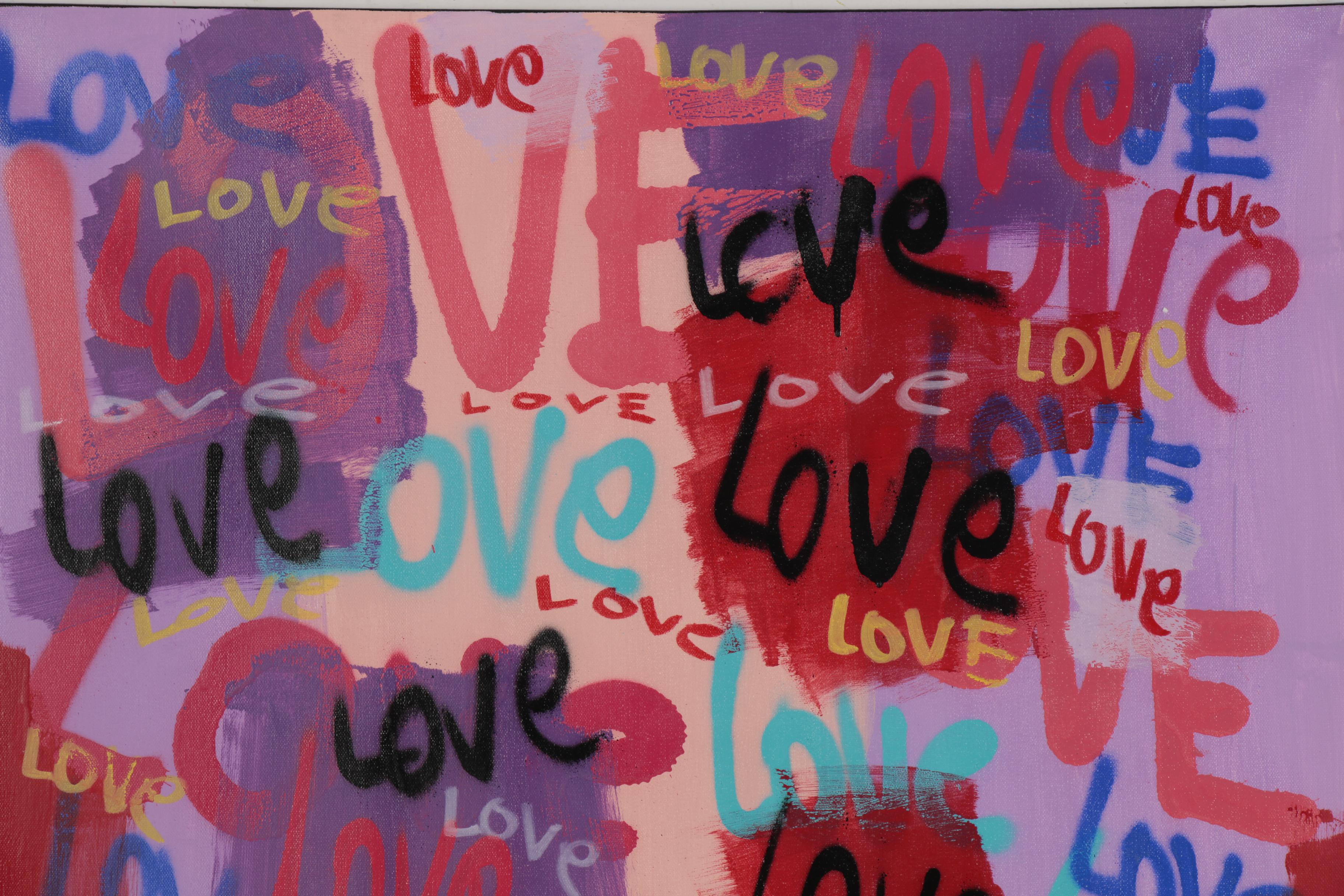 R.C. Raynor Graffiti Style Mixed Media Painting, 21st century