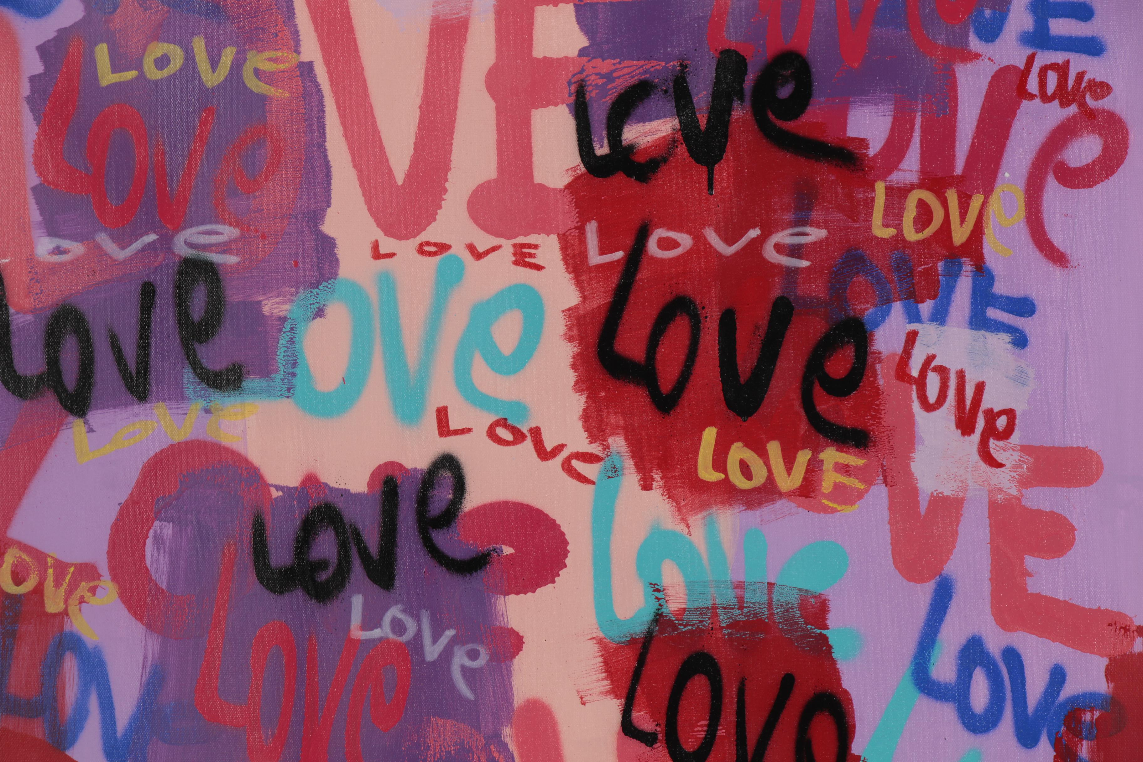 R.C. Raynor Graffiti Style Mixed Media Painting, 21st century