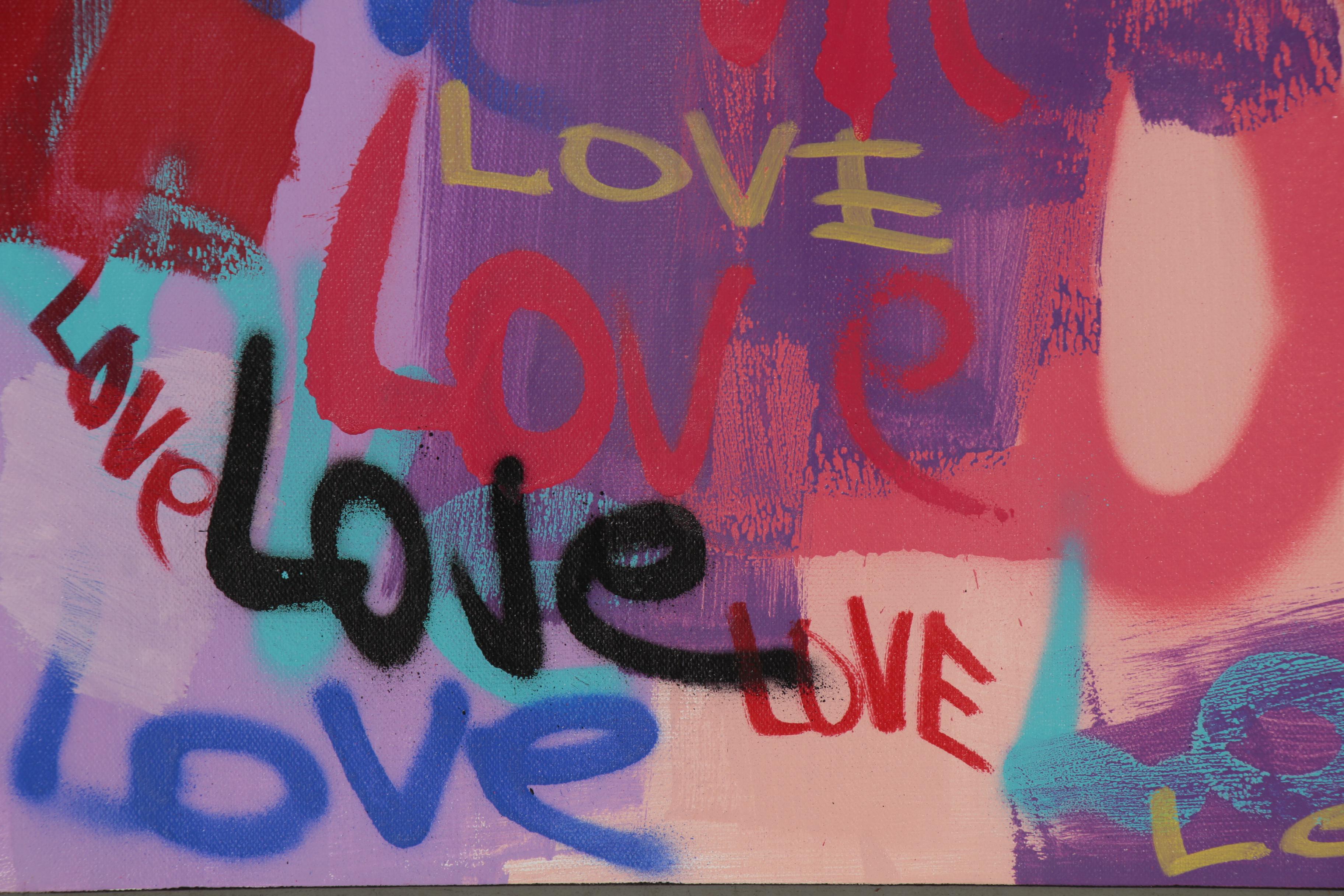 R.C. Raynor Graffiti Style Mixed Media Painting, 21st century