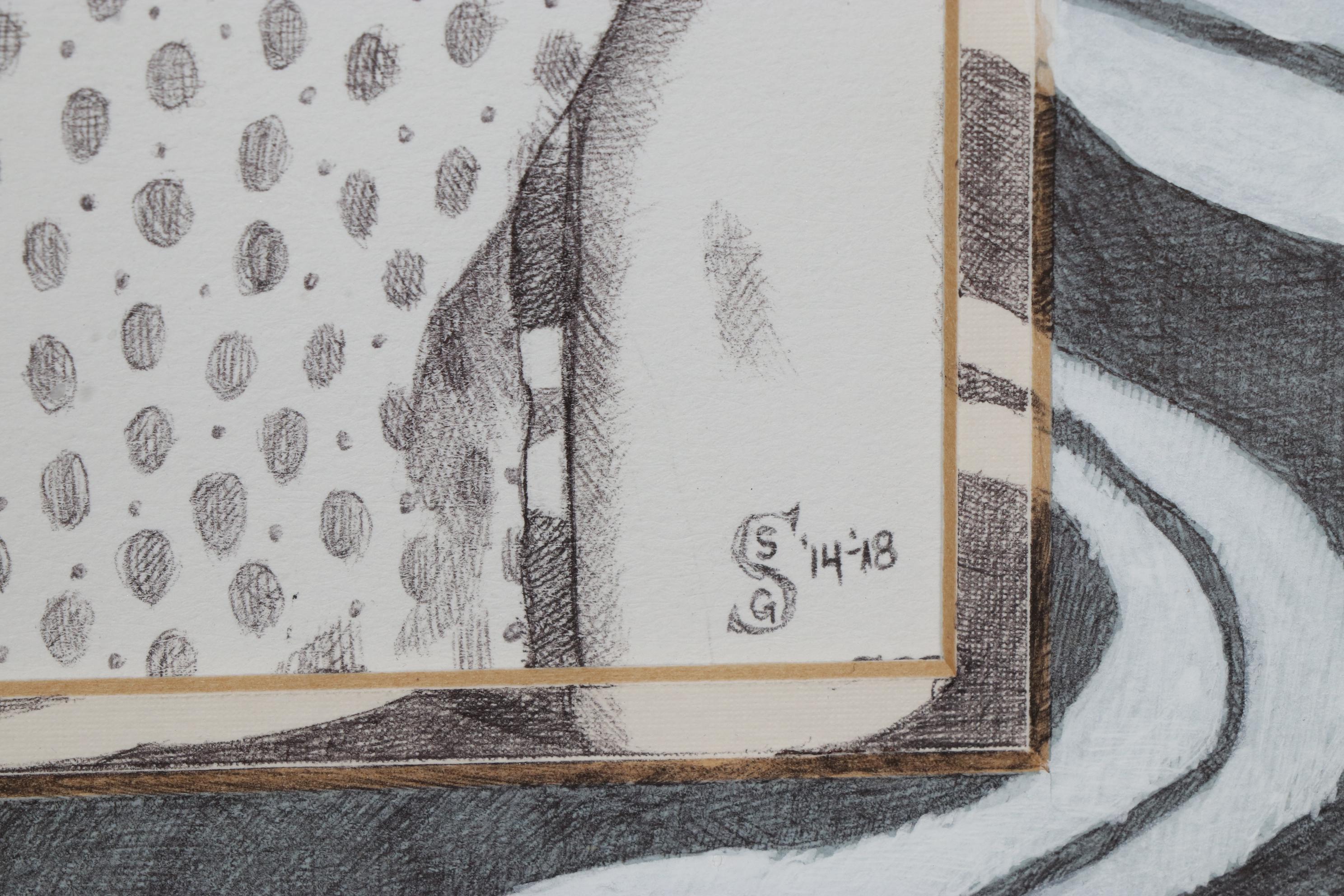 Savannah Schroll Guz Ink Drawing "Women in Water: Loretta and Pies in the Sky"