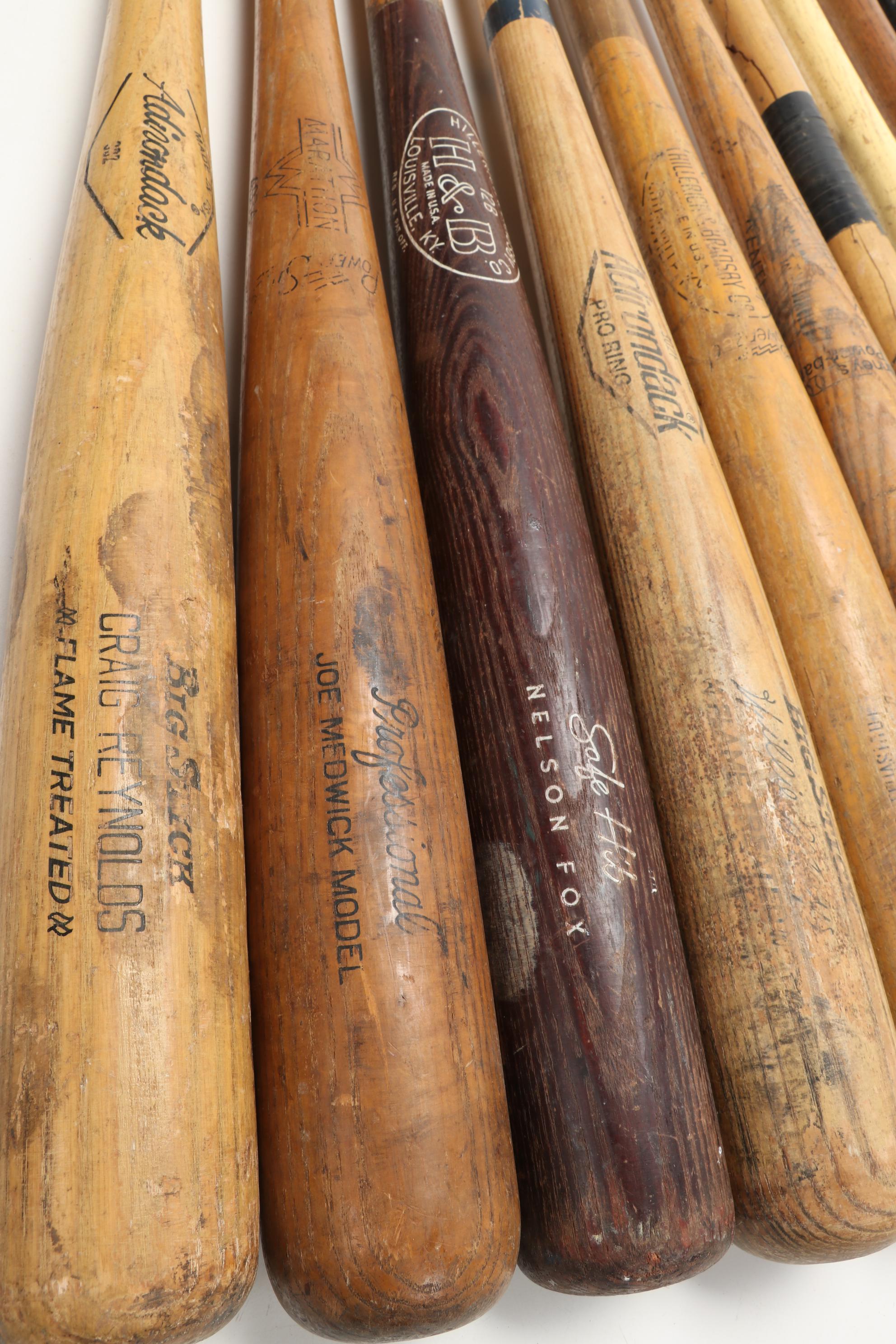 Louisville Slugger, Wilson, and Other Wooden Baseball Bats, 1970s-1990s