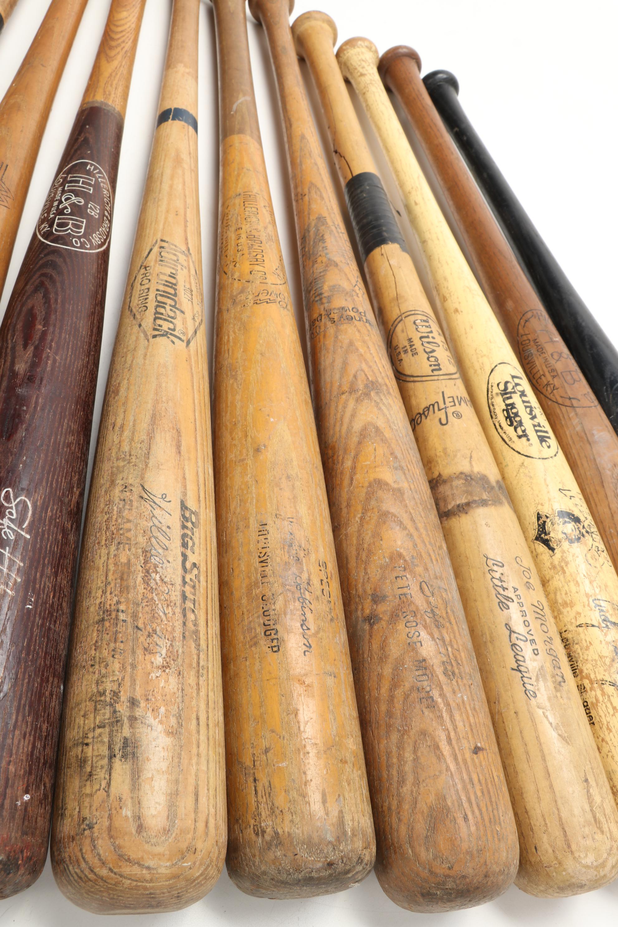 Louisville Slugger, Wilson, and Other Wooden Baseball Bats, 1970s-1990s