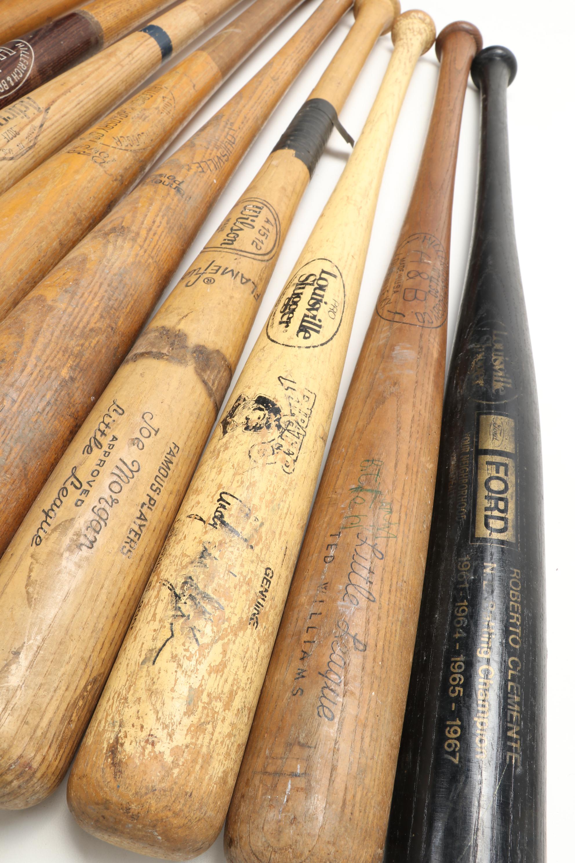 Louisville Slugger, Wilson, and Other Wooden Baseball Bats, 1970s-1990s