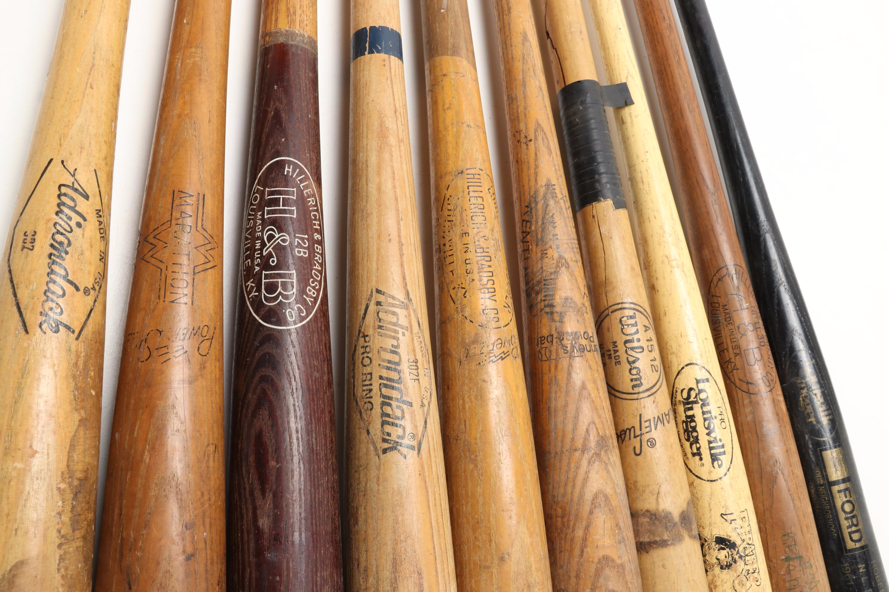Louisville Slugger, Wilson, and Other Wooden Baseball Bats, 1970s-1990s