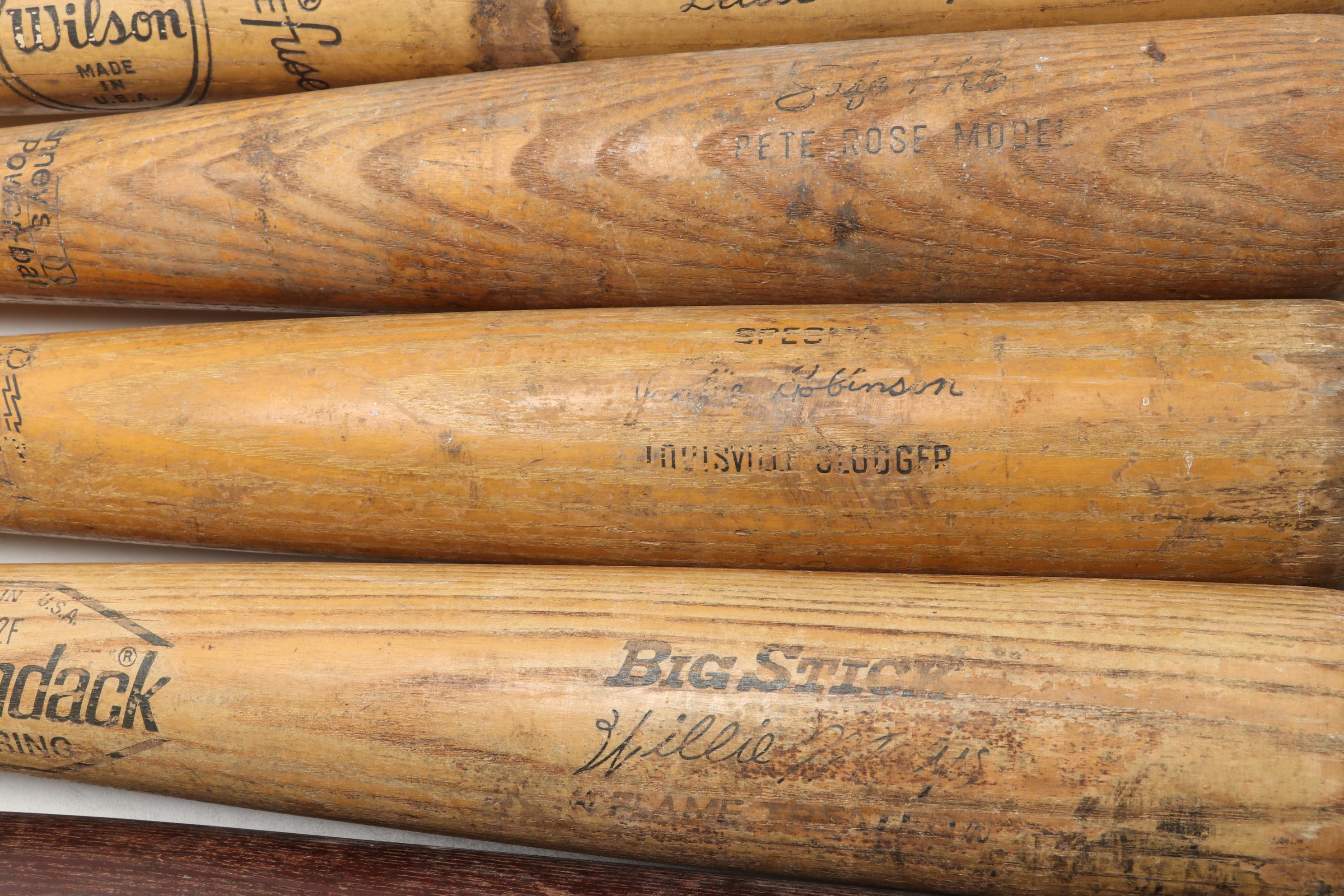 Louisville Slugger, Wilson, and Other Wooden Baseball Bats, 1970s-1990s