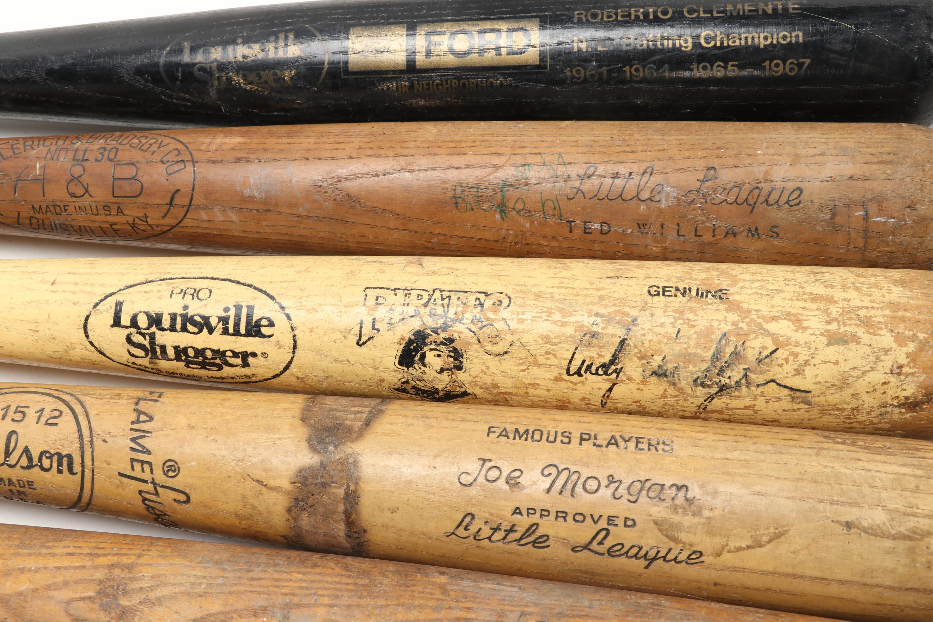 Louisville Slugger, Wilson, and Other Wooden Baseball Bats, 1970s-1990s