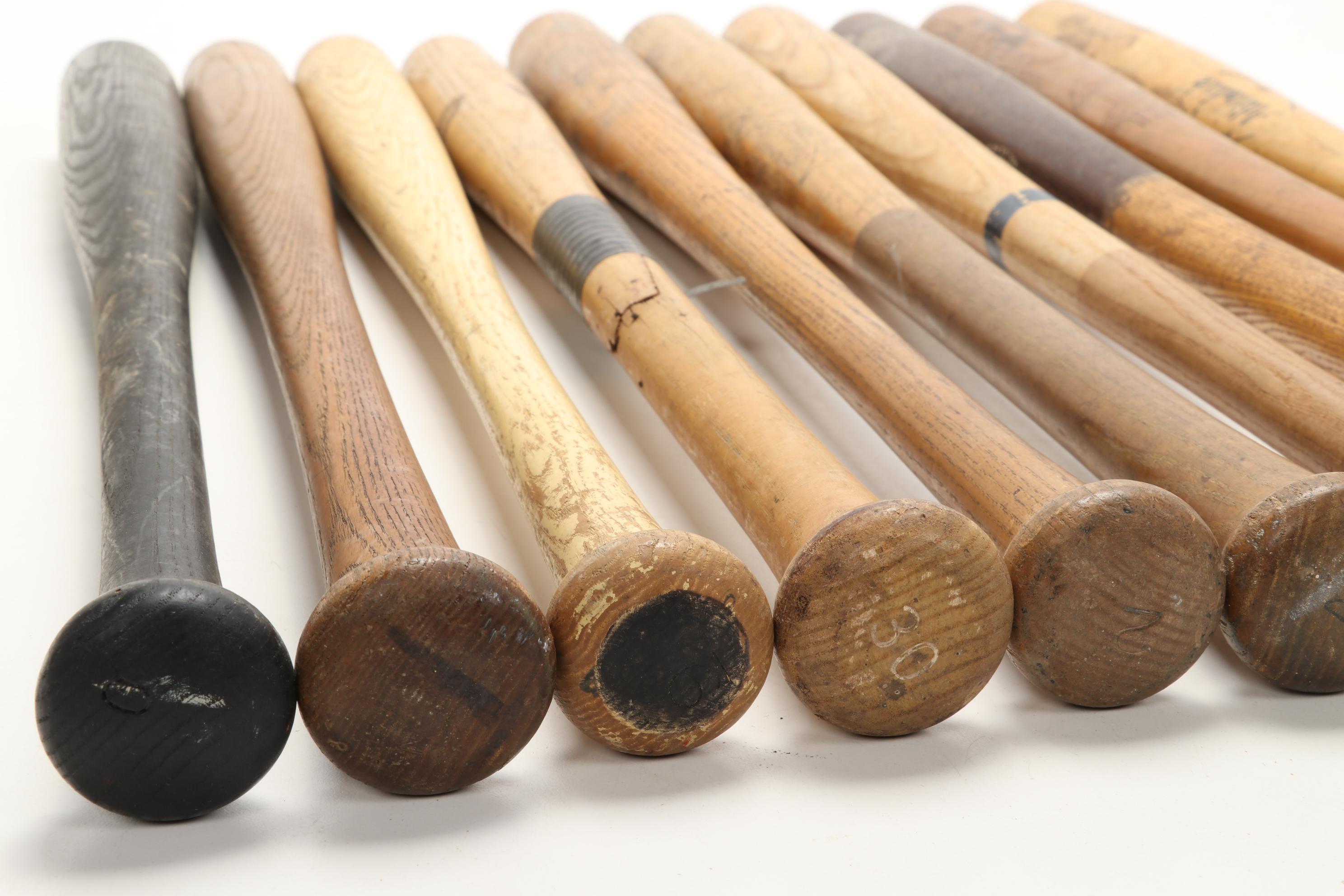 Louisville Slugger, Wilson, and Other Wooden Baseball Bats, 1970s-1990s