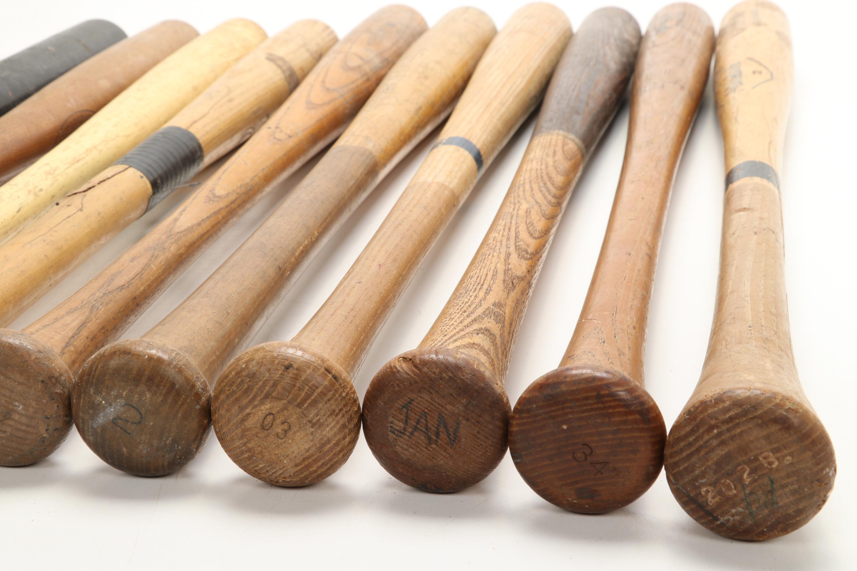 Louisville Slugger, Wilson, and Other Wooden Baseball Bats, 1970s-1990s