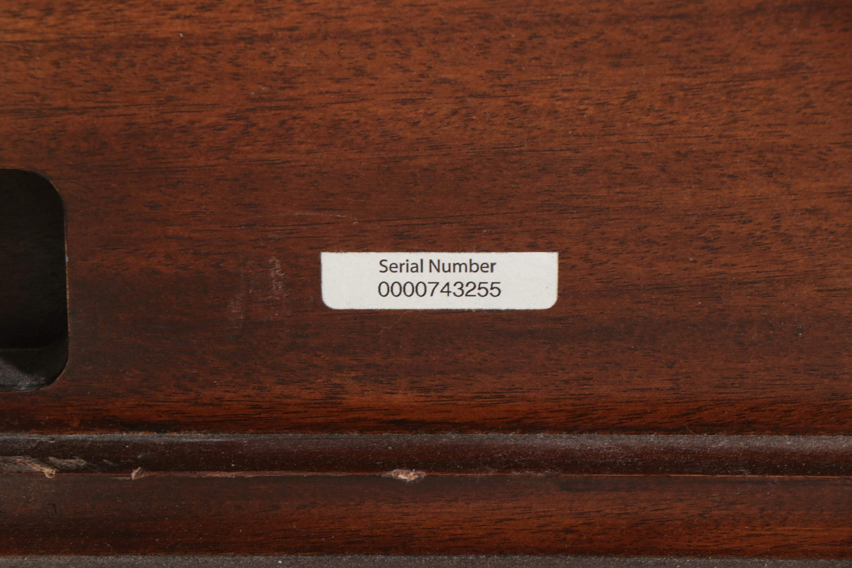 Restoration Hardware Mahogany-Stained Brass-Tacked Upholstered King Size Bed