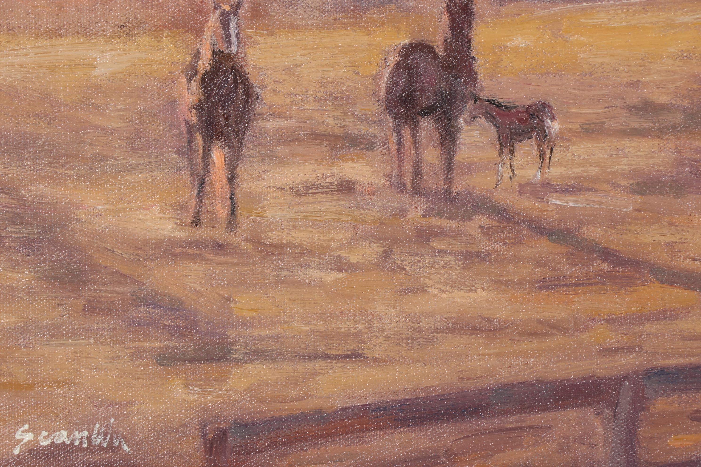 Sean Wu Oil Painting "Horses at Pasture," 2020