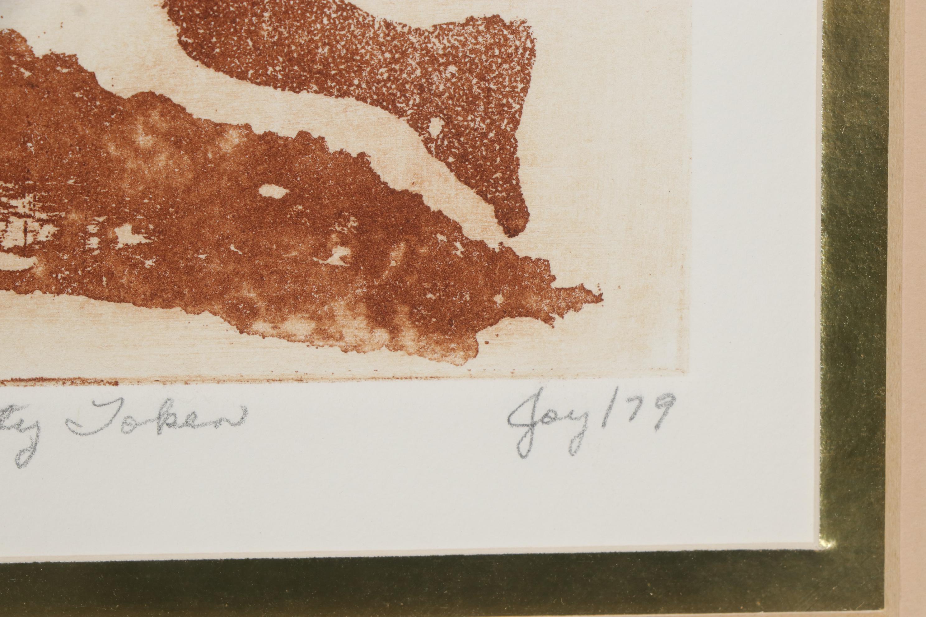 Joy Jackson Etching with Aquatint "Treaty Token," 1979