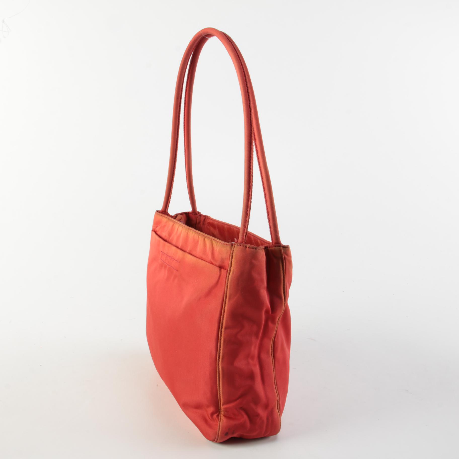 Prada Red/Orange Nylon Shoulder Bag