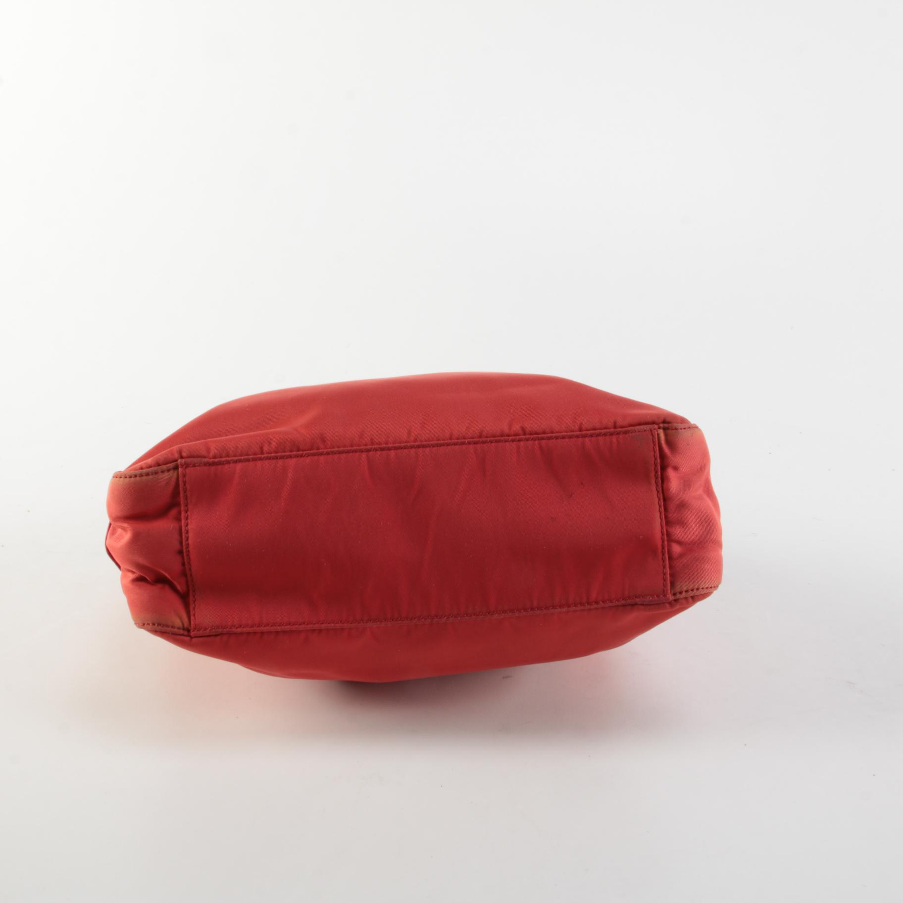 Prada Red/Orange Nylon Shoulder Bag