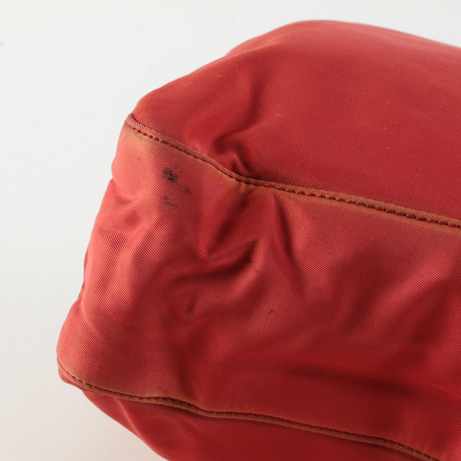 Prada Red/Orange Nylon Shoulder Bag