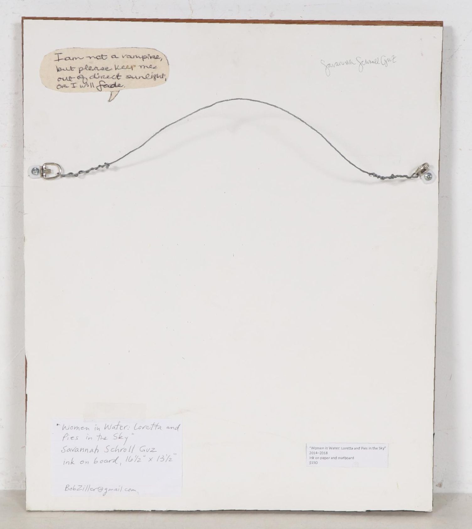 Savannah Schroll Guz Ink Drawing "Women in Water: Loretta and Pies in the Sky"