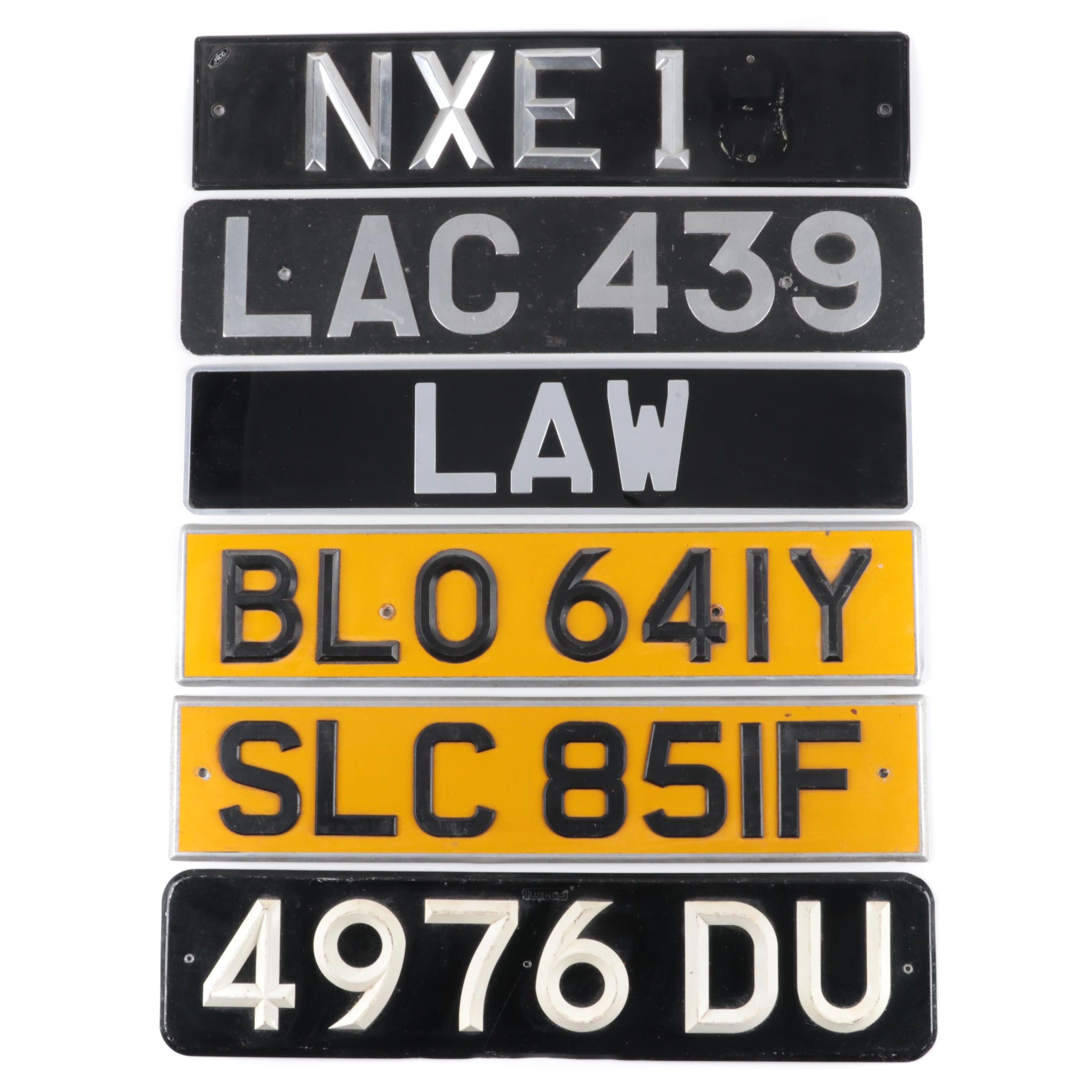 British License Plates Assortments, Mid to Late 20th Century