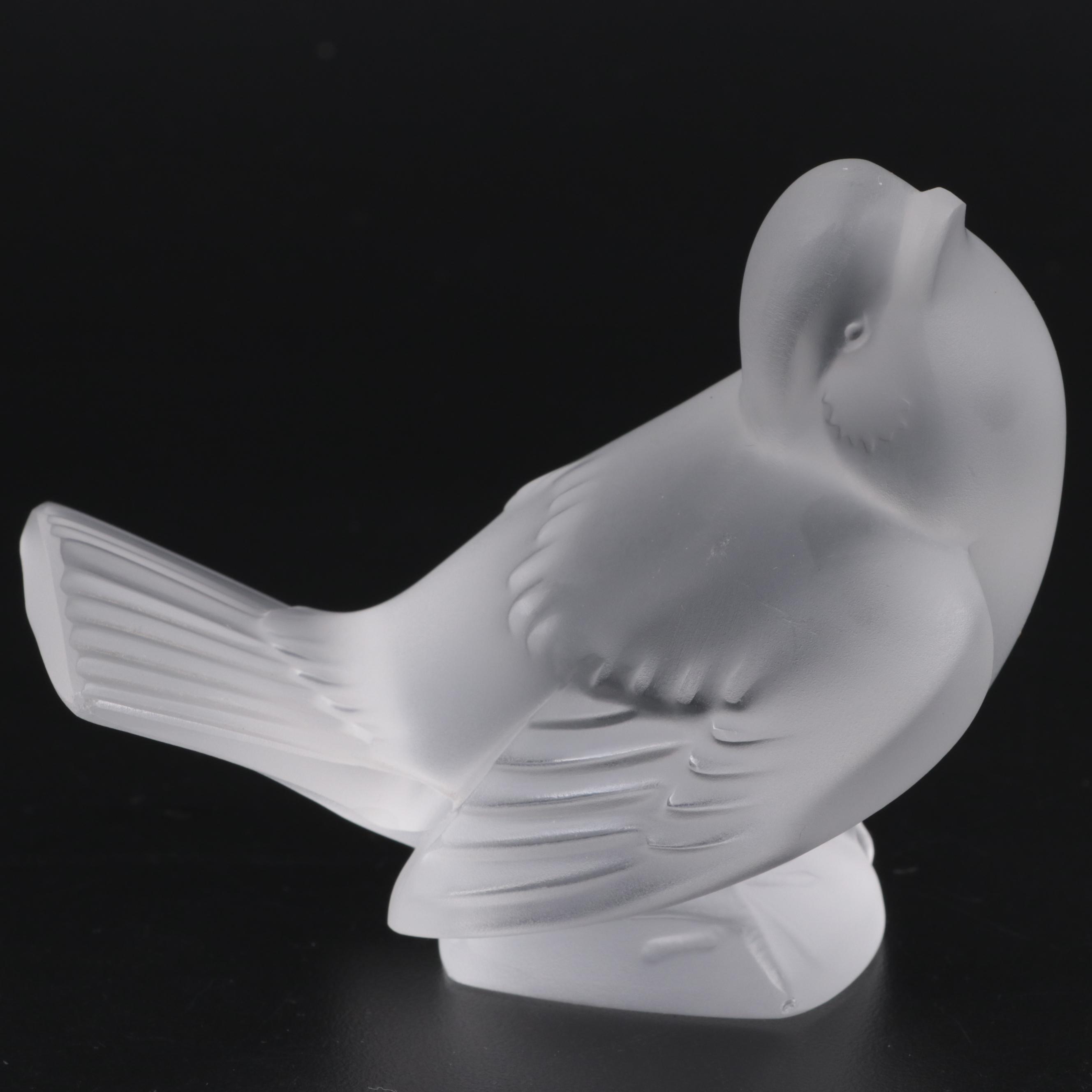 Lalique "Anemone" and "Moineau Moqueur" Crystal Figurines and More