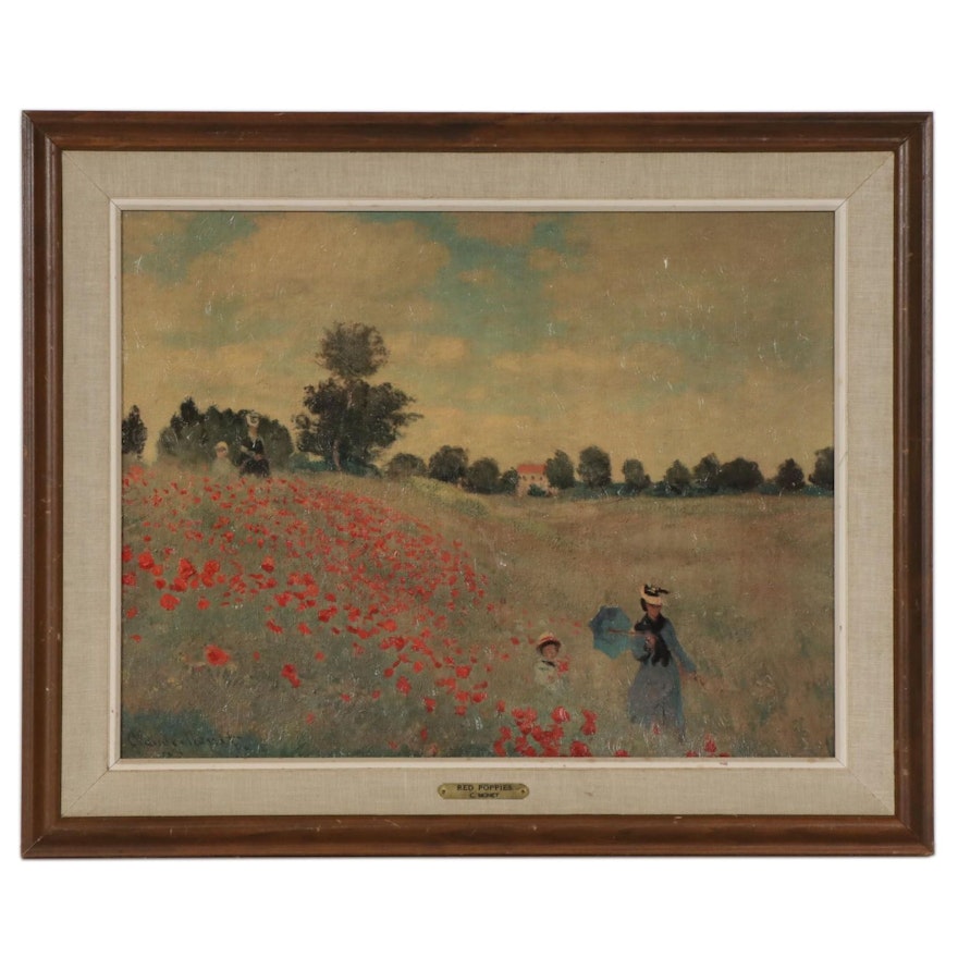 Offset Lithograph after Claude Monet "Red Poppies"