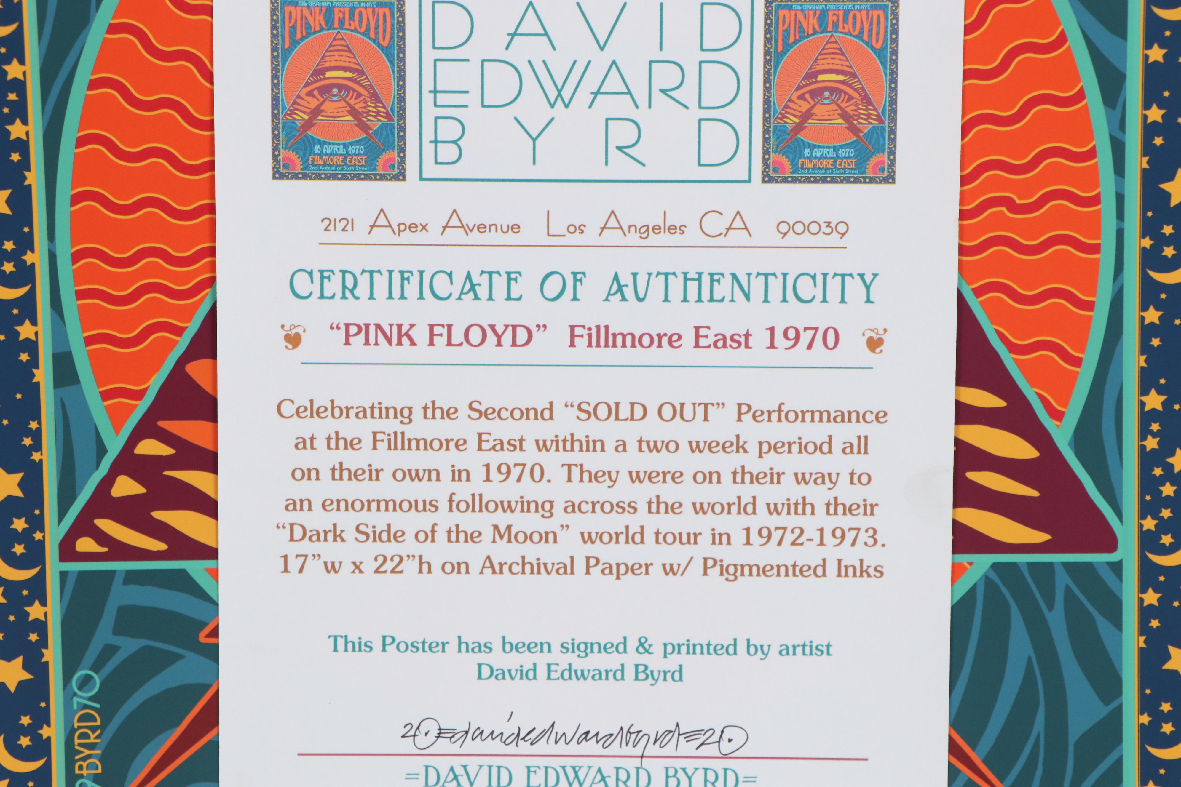 David Edward Byrd Giclée "Pink Floyd at the Fillmore East 1970," 2020