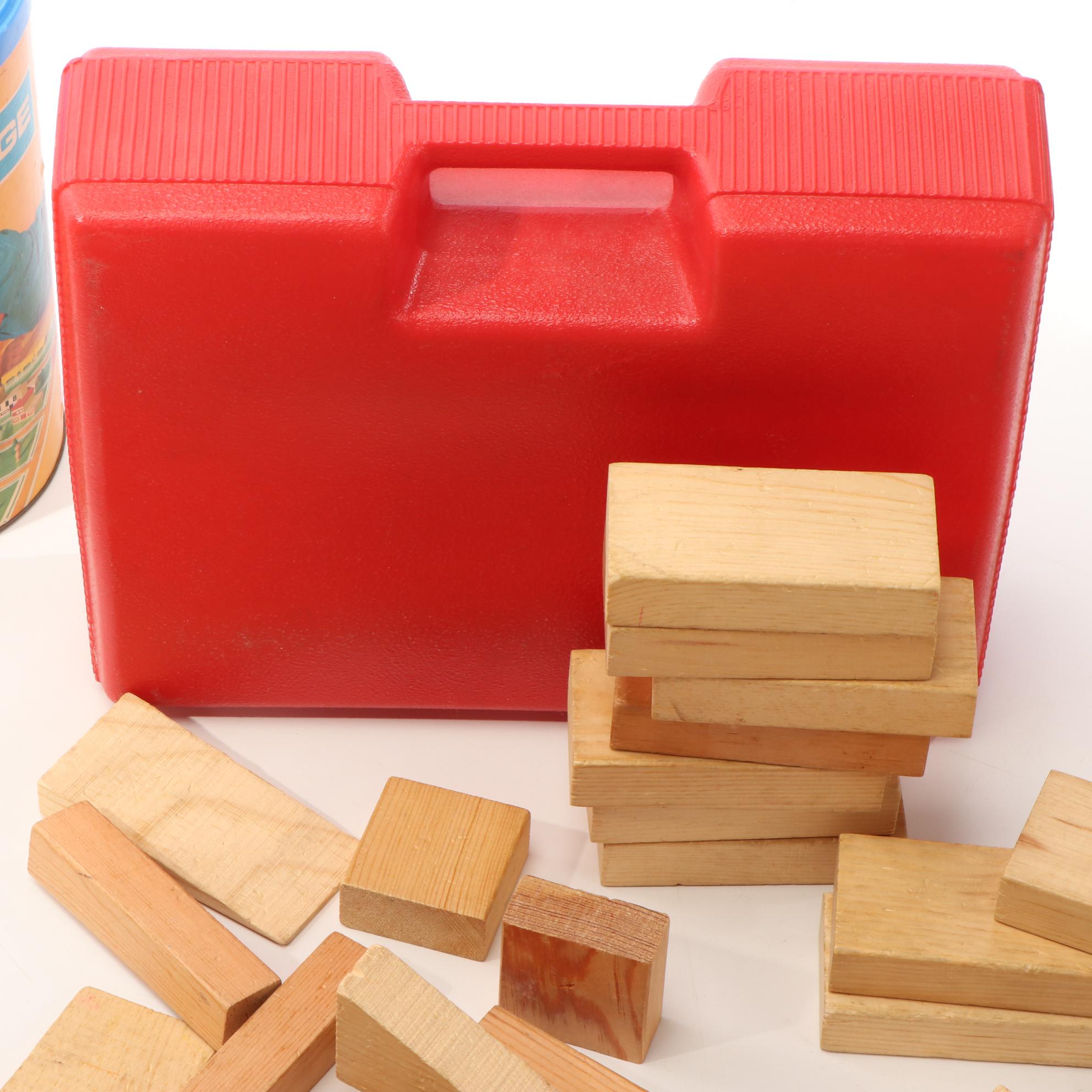 Playskool's "Village" with Assortment of Wooden Blocks, Train and Figures