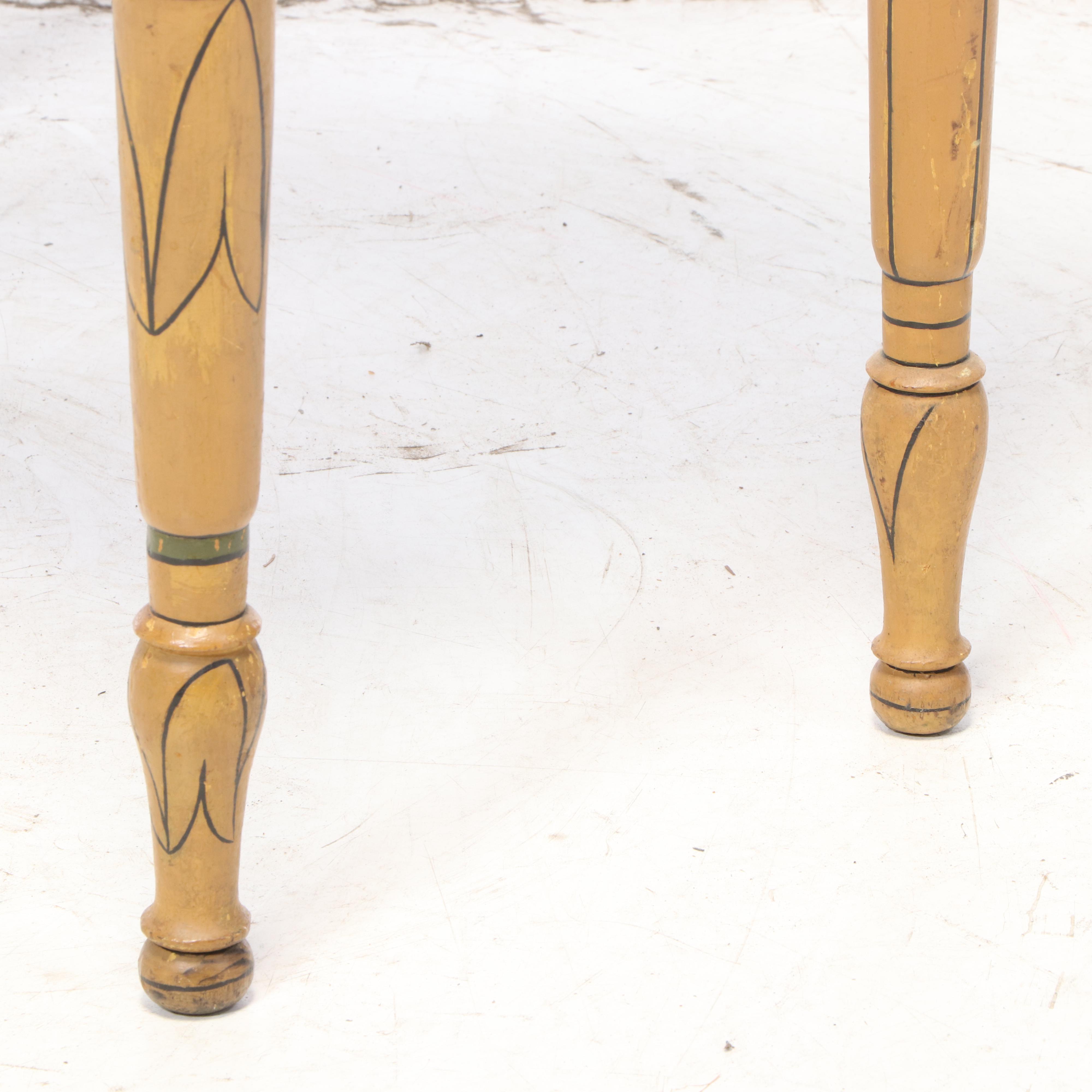 New England Painted and Stenciled Fancy Dressing Table, Prob. Maine, circa 1830