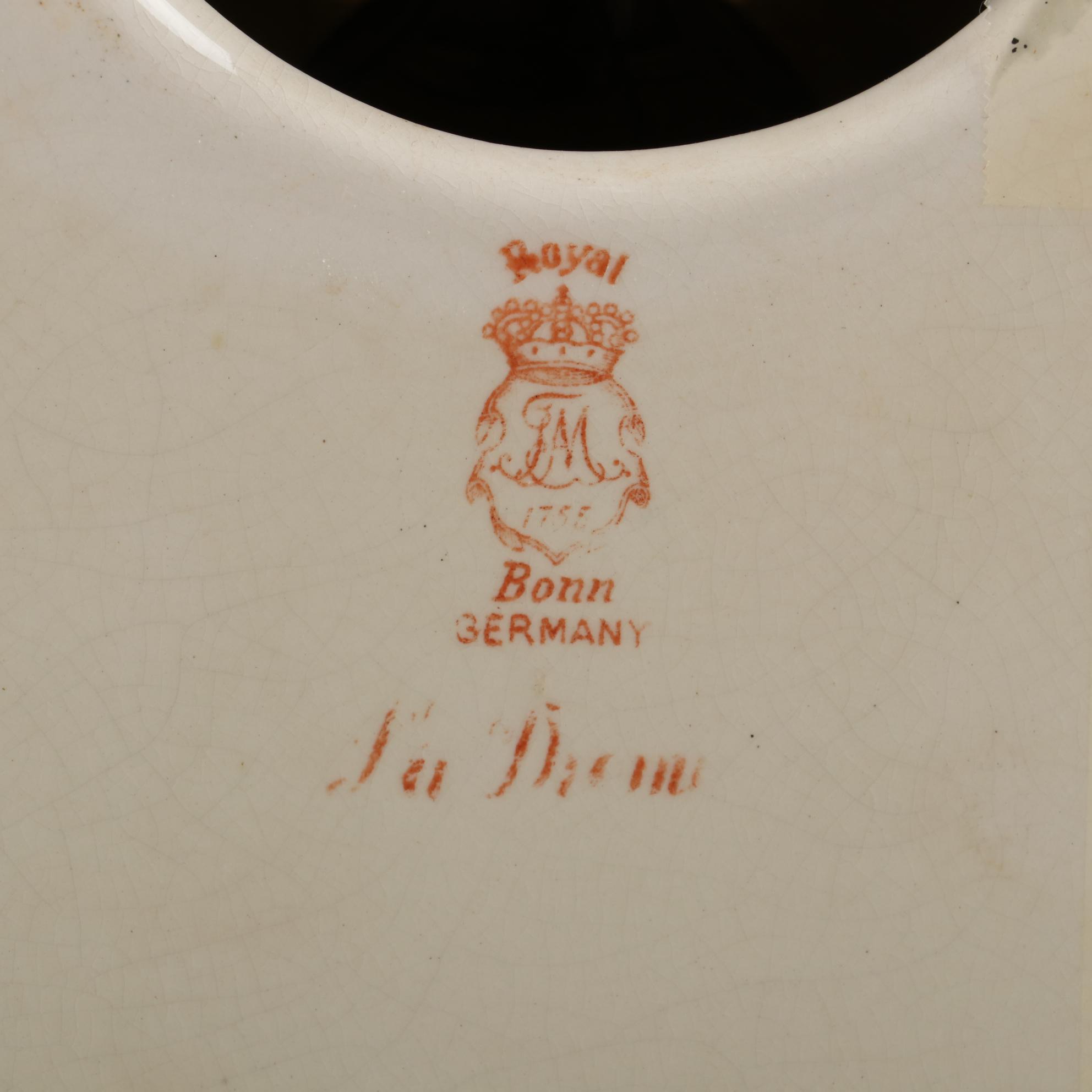 Royal Bonn  Ansonia Porcelain Mantel Clock, Early 20th Century