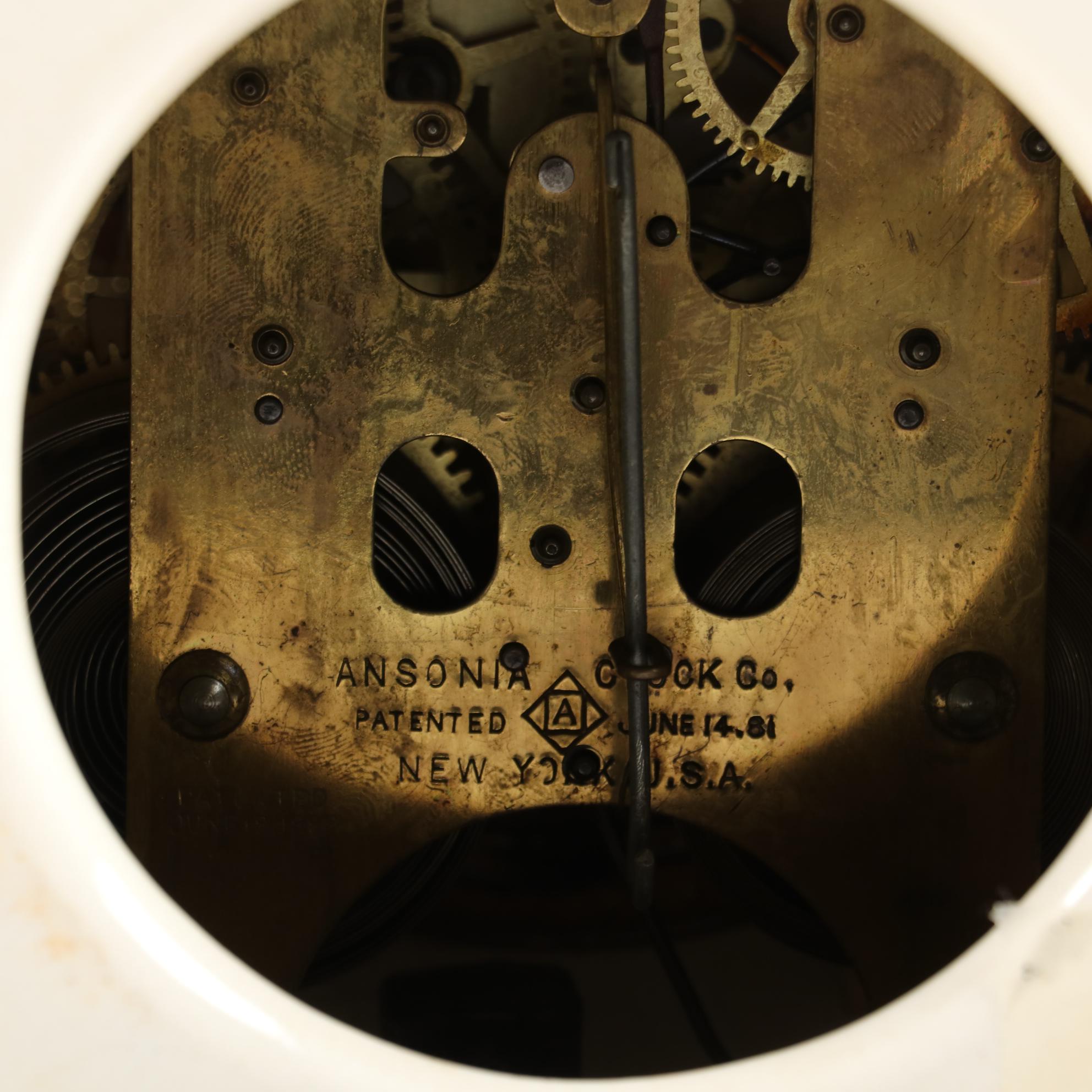 Royal Bonn  Ansonia Porcelain Mantel Clock, Early 20th Century