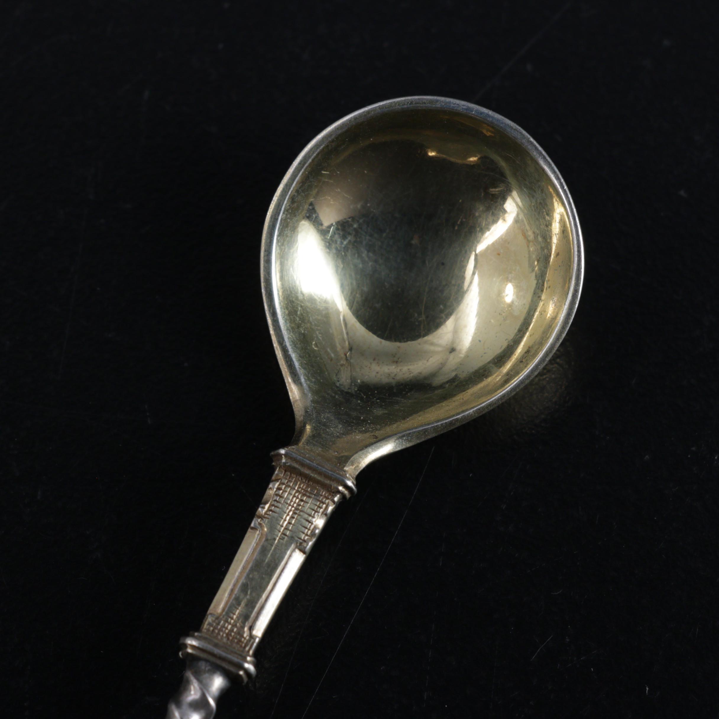 Koch & Bergfeld Gold Wash 800 Silver Chocolate Spoons, Late 19th Century