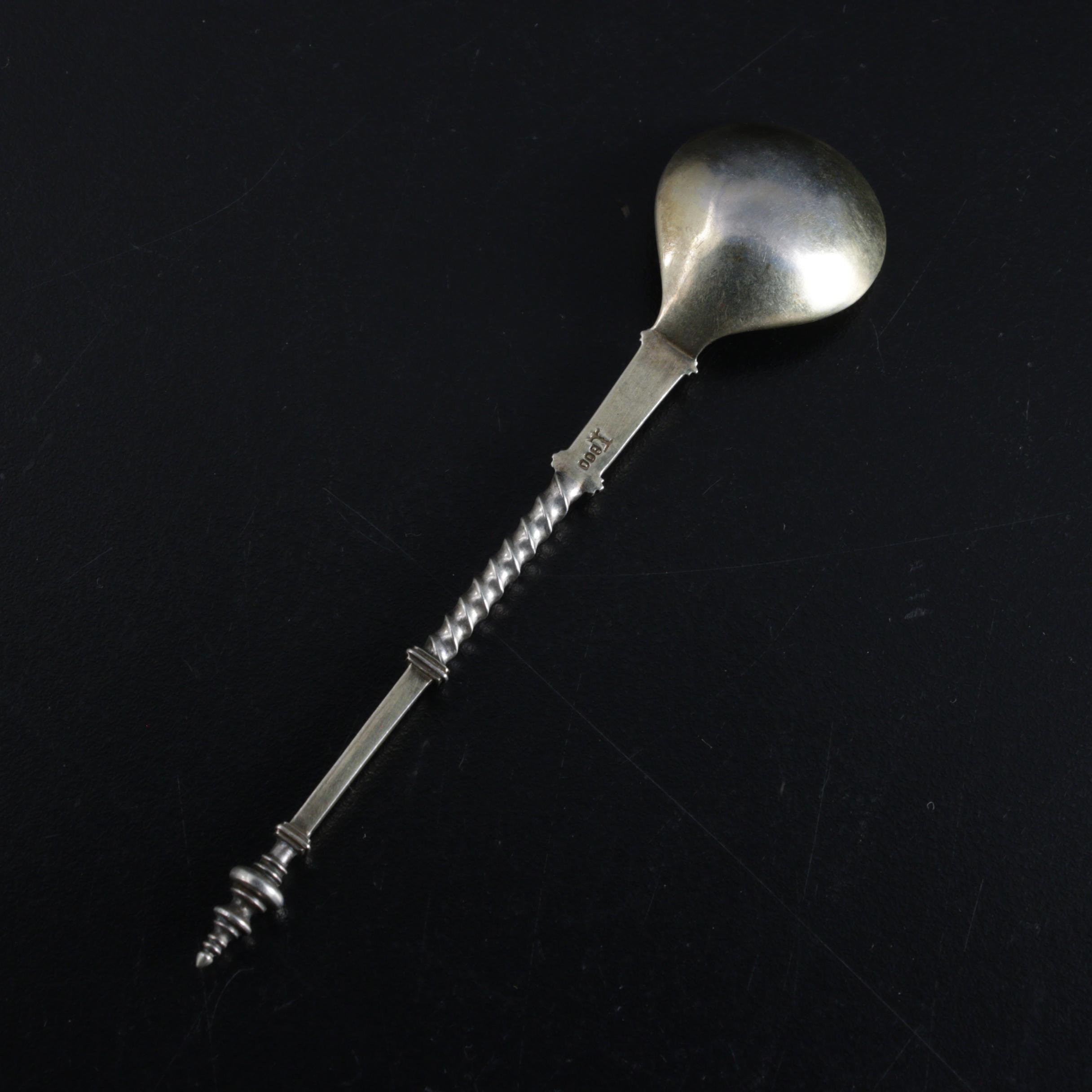 Koch & Bergfeld Gold Wash 800 Silver Chocolate Spoons, Late 19th Century