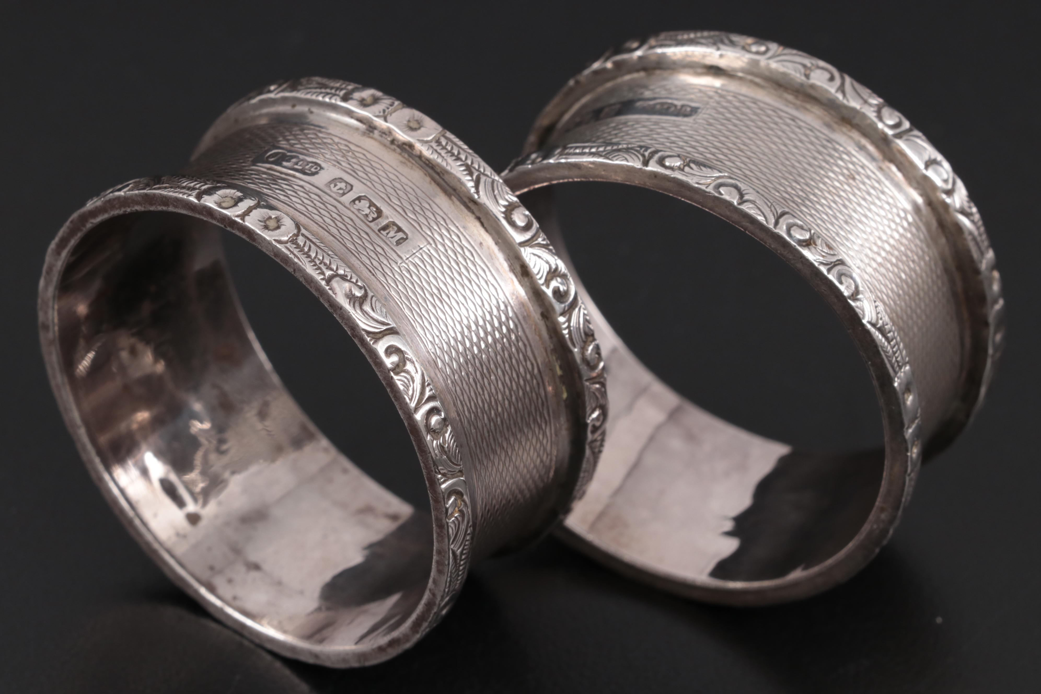 Joseph Gloster and C.J. Vander English Sterling Silver Napkin Rings