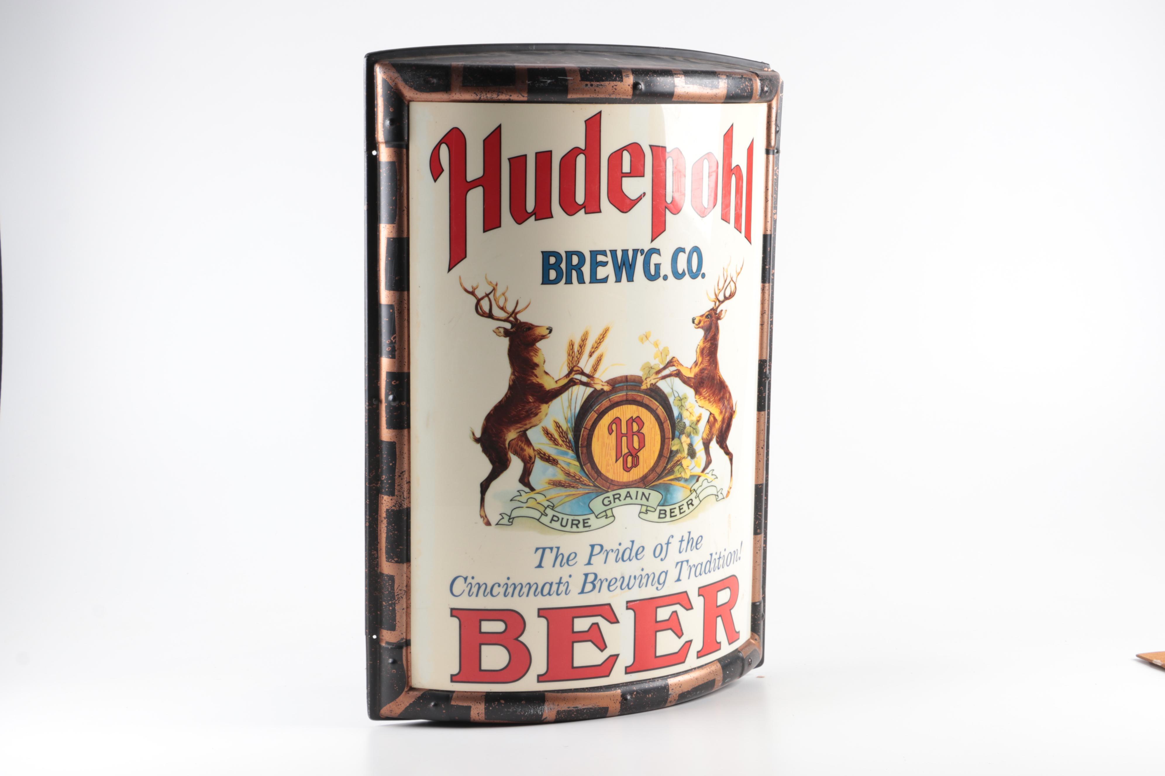 Hudepohl Beer "The Pride of the Cincinnati Brewing Tradition" Sign