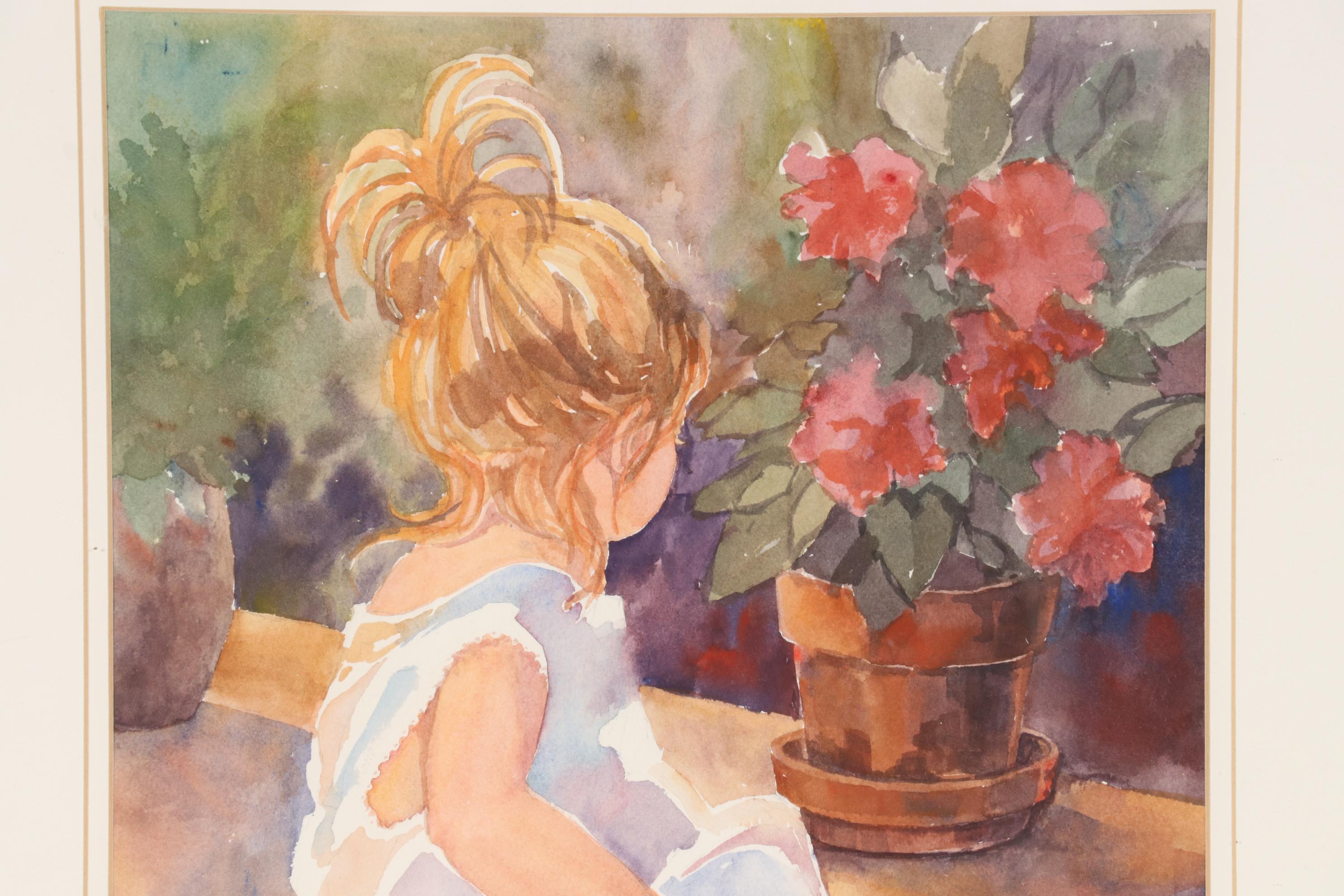 Theda Scribner Watercolor Painting "Early Morn," Late 20th to 21st Century