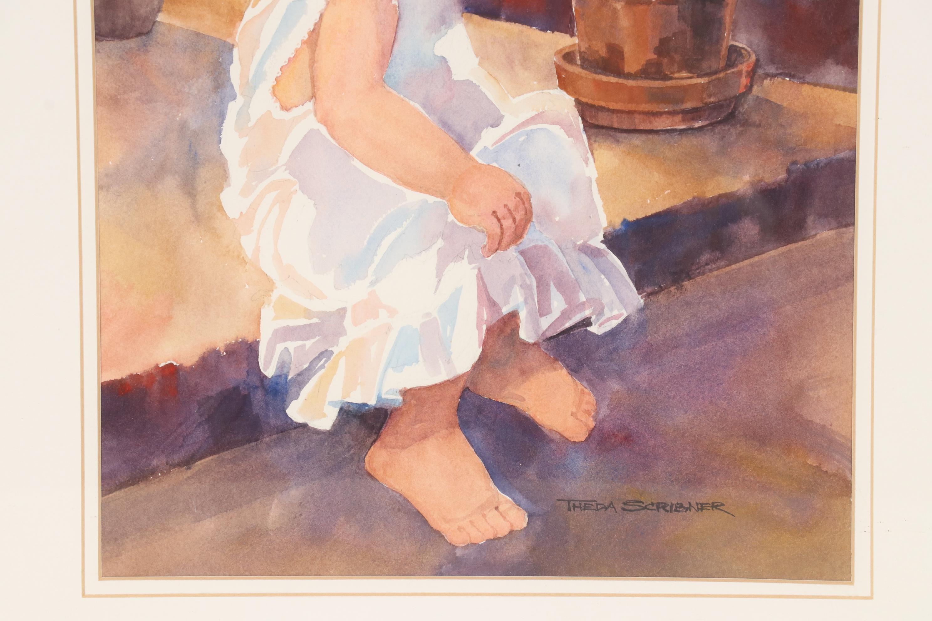 Theda Scribner Watercolor Painting "Early Morn," Late 20th to 21st Century
