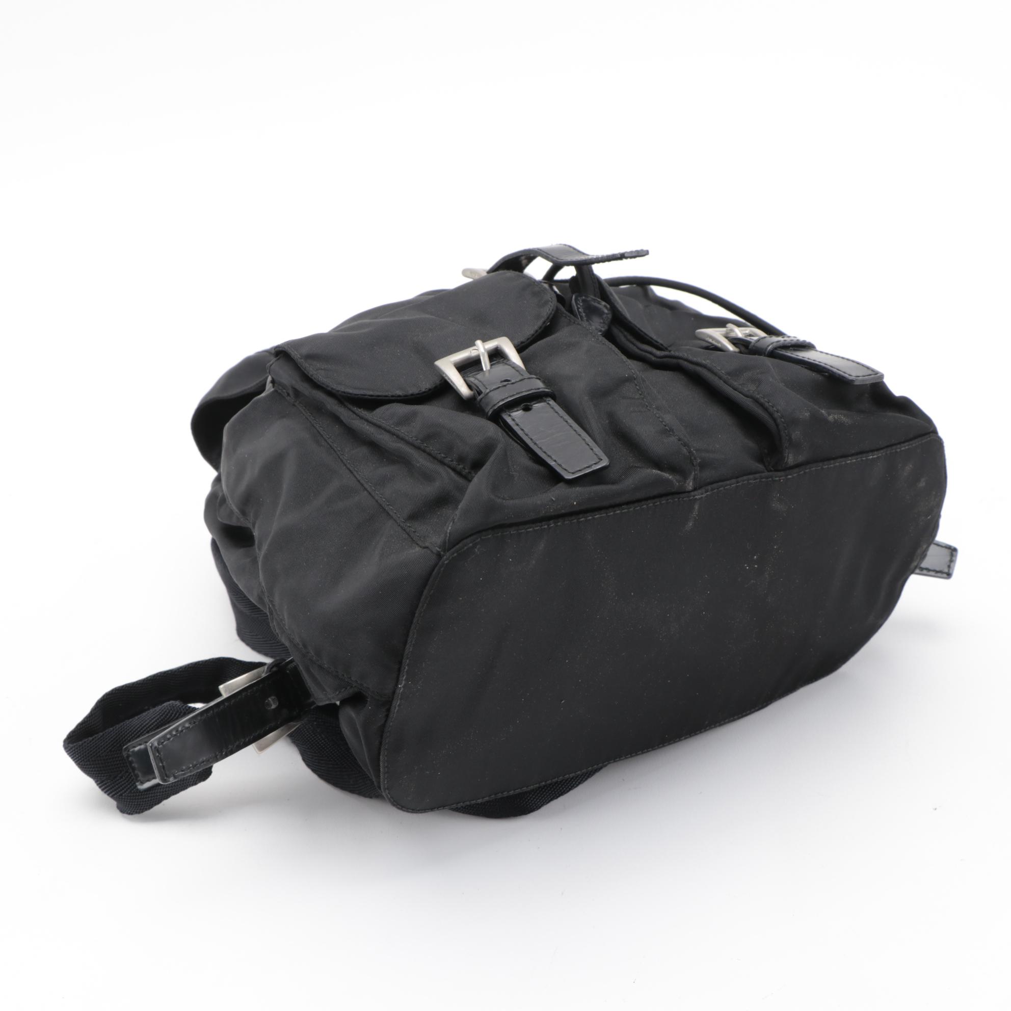 Prada Black Tessuto Nylon Drawstring Backpack