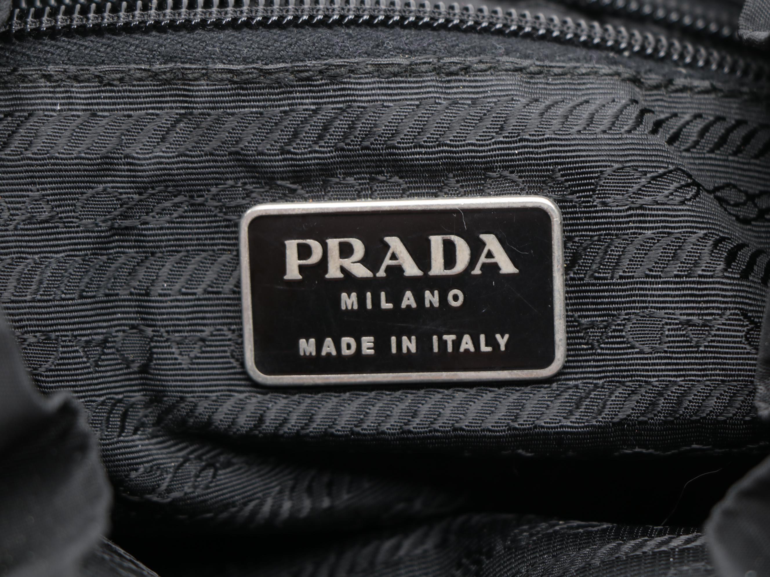 Prada Black Tessuto Nylon Drawstring Backpack