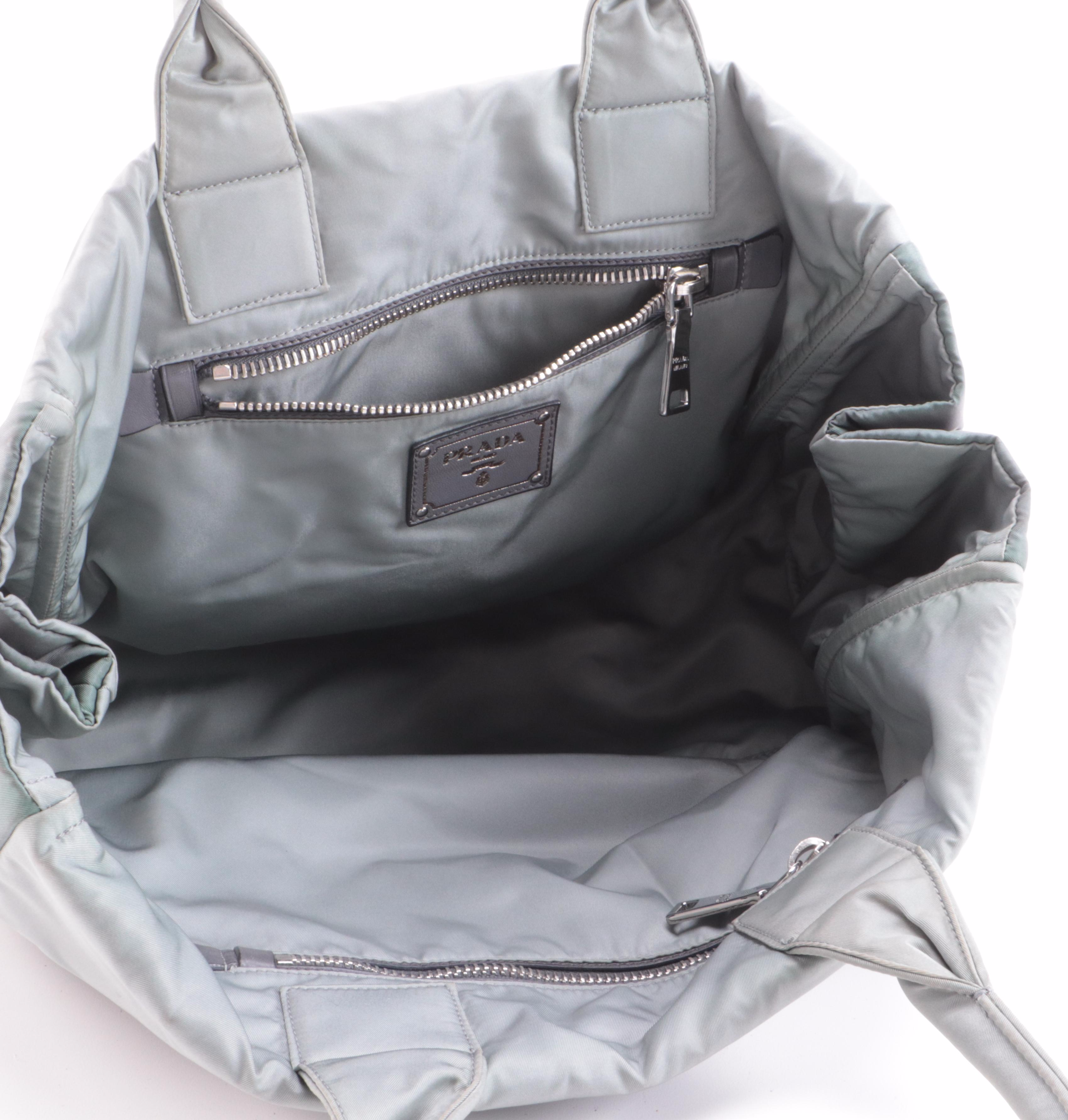 Prada Two-Tone Grey Tessuto Nylon Tote