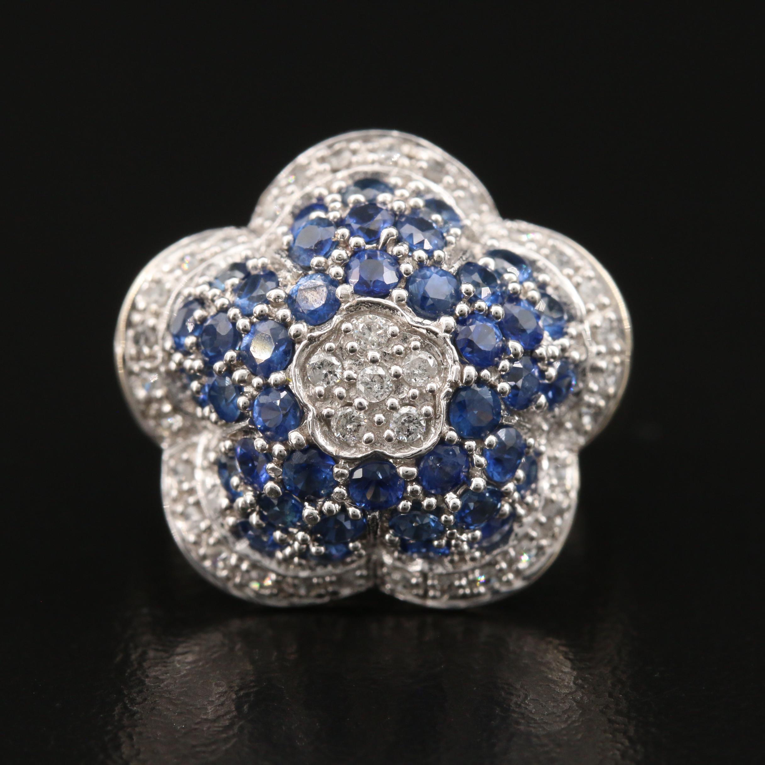 14K 1.50 CTW Diamond Floral Dome Ring
