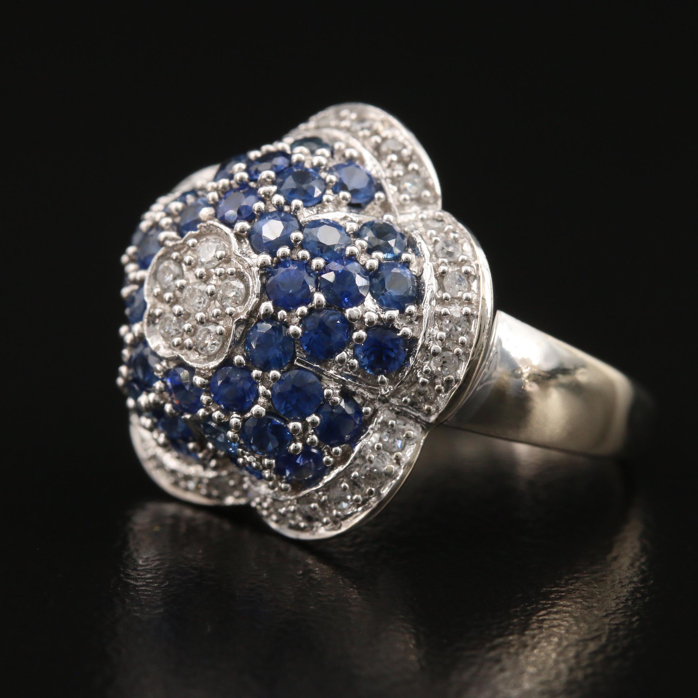 14K 1.50 CTW Diamond Floral Dome Ring