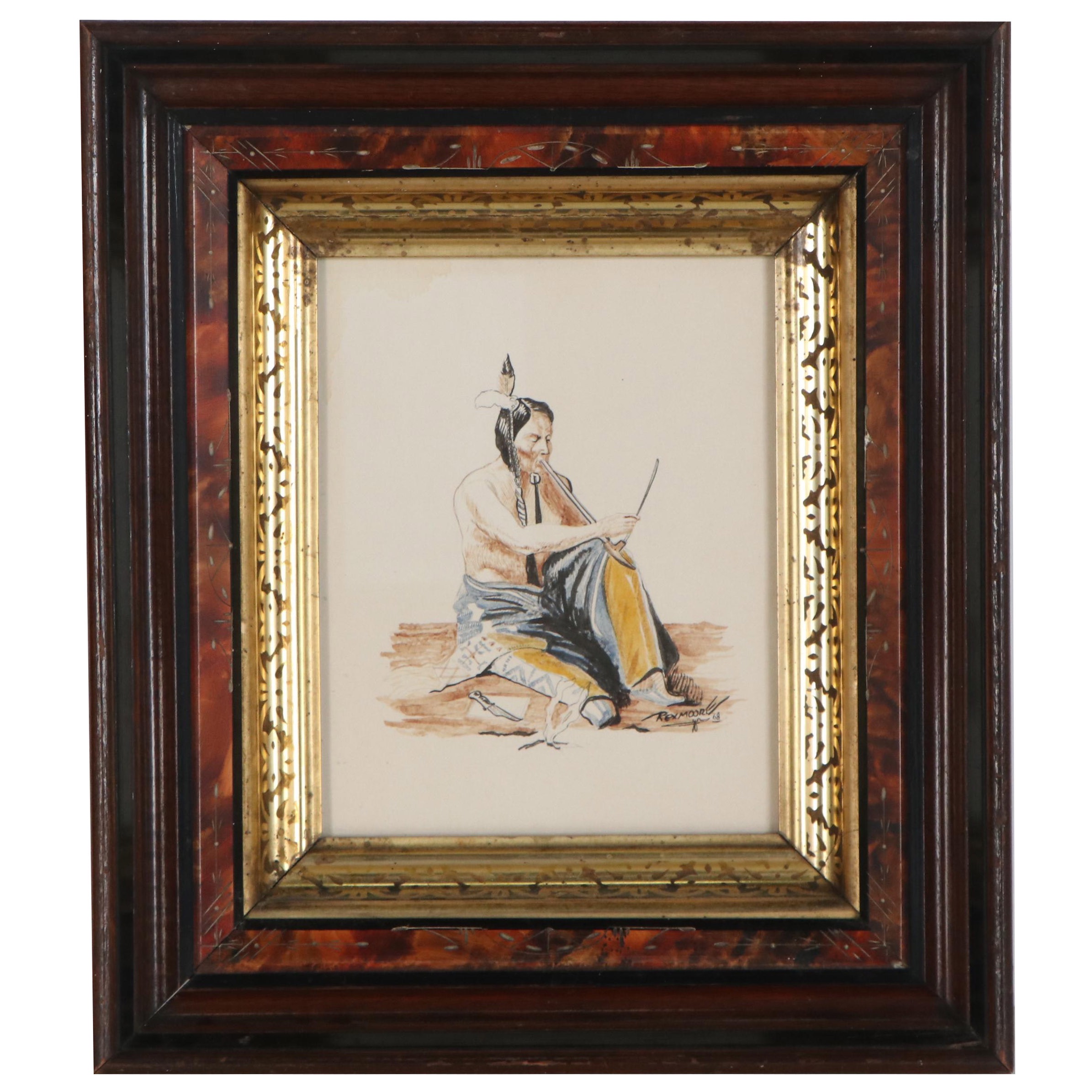 Rex Moore Watercolor Portrait, 1968