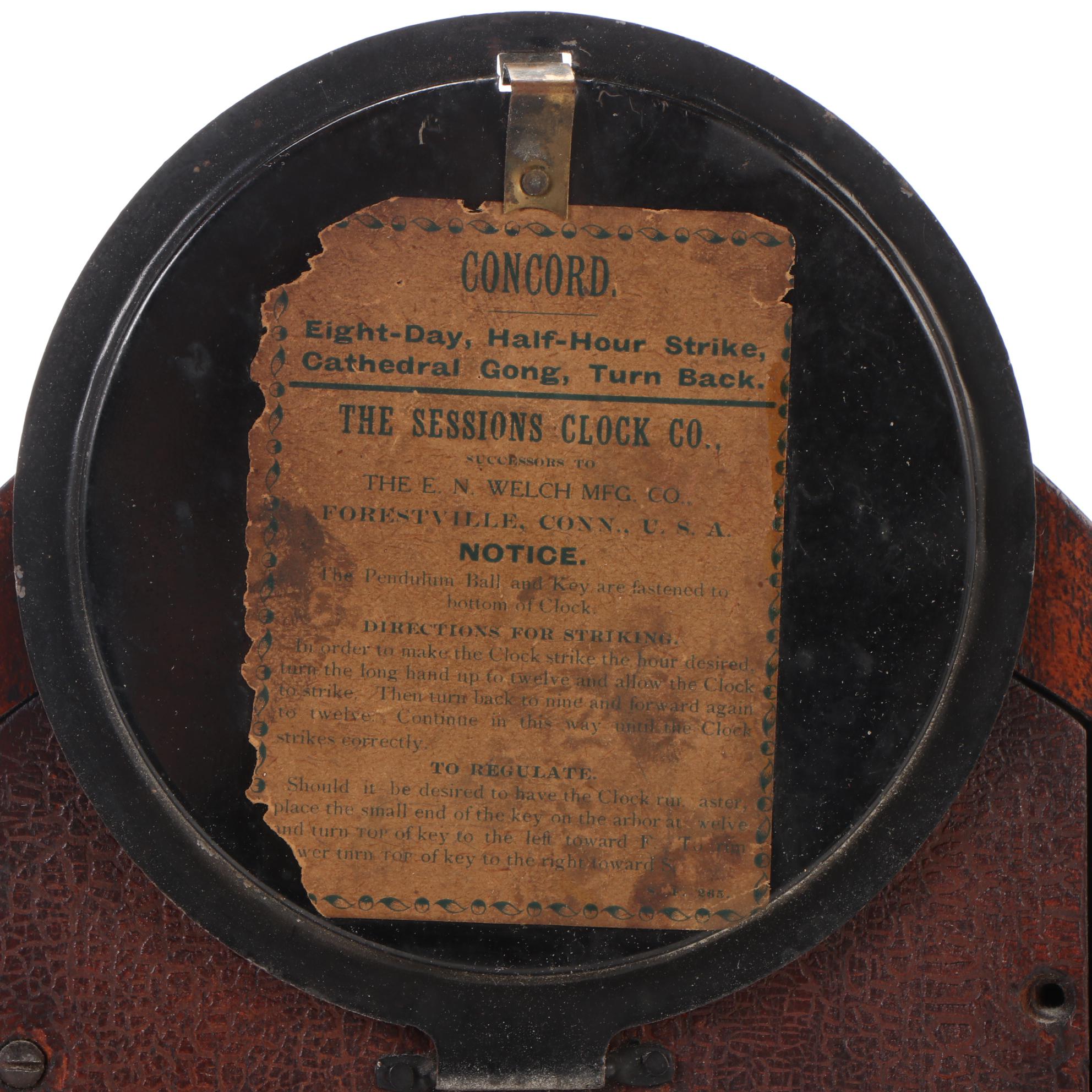 Sessions Clock Co. "Concord" Eight-Day Beehive Mantel Clock, Early 20th Century