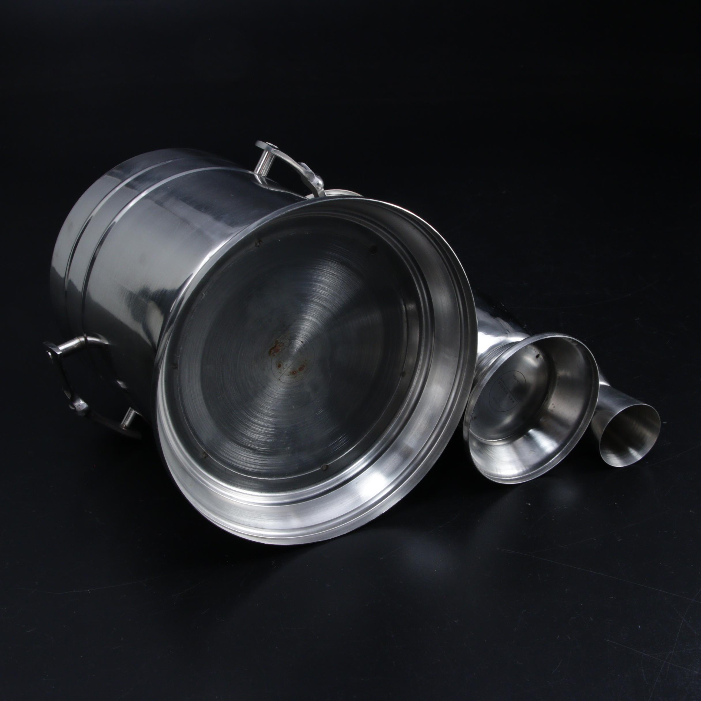 Max Studio Top Hat Motif Stainless Steel Ice Bucket, Jigger and Shaker