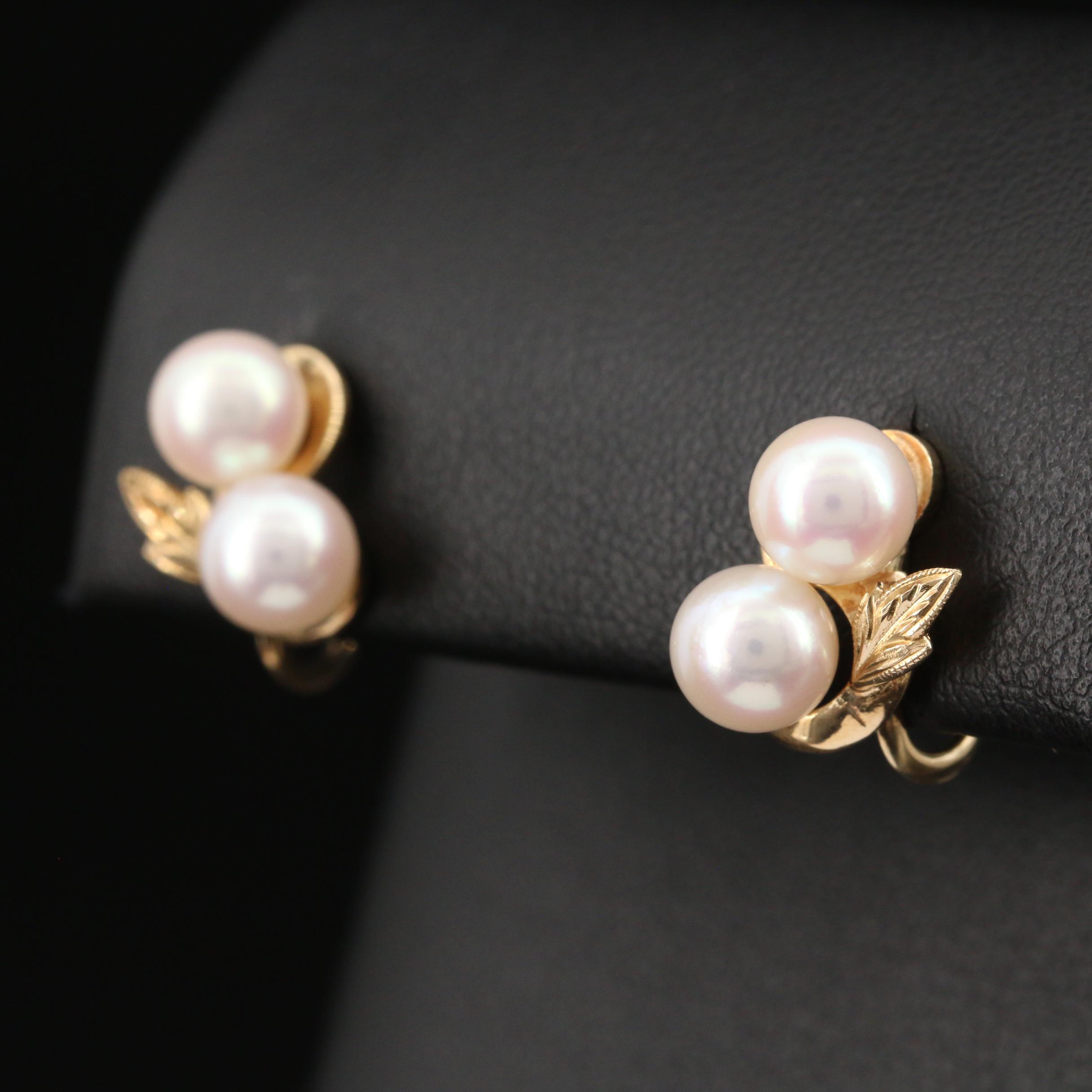 Mikimoto 14K Pearl Earrings
